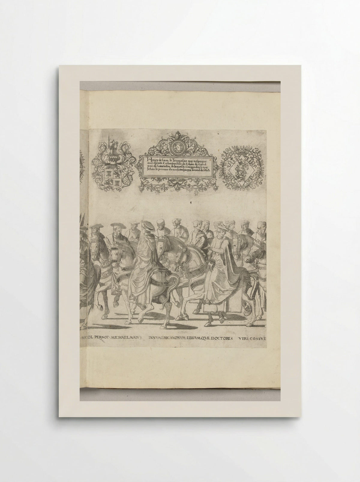 Kerkgeleerden waaronder Nicolas Perrenot de Granvelle en Michele Maio, plaat [GG] - Nicolaas Hogenberg - Poster