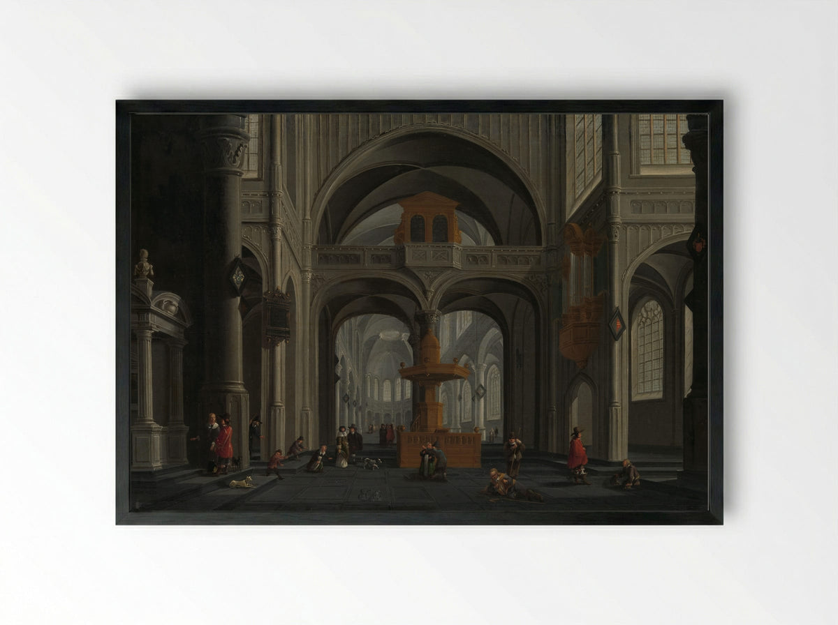 Kerkinterieur (Church Interior) - Daniël de Blieck - Framed Print Black