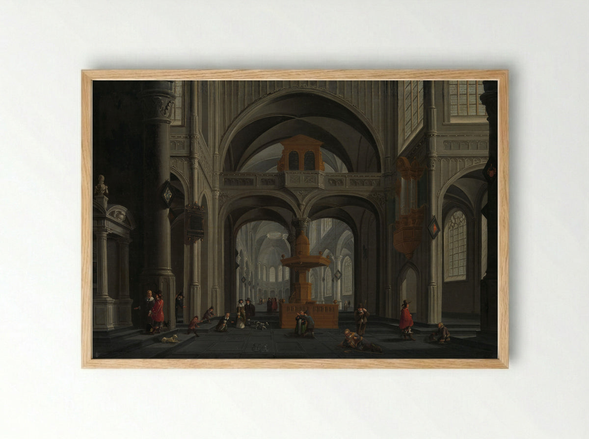 Kerkinterieur (Church Interior) - Daniël de Blieck - Framed Print Wood