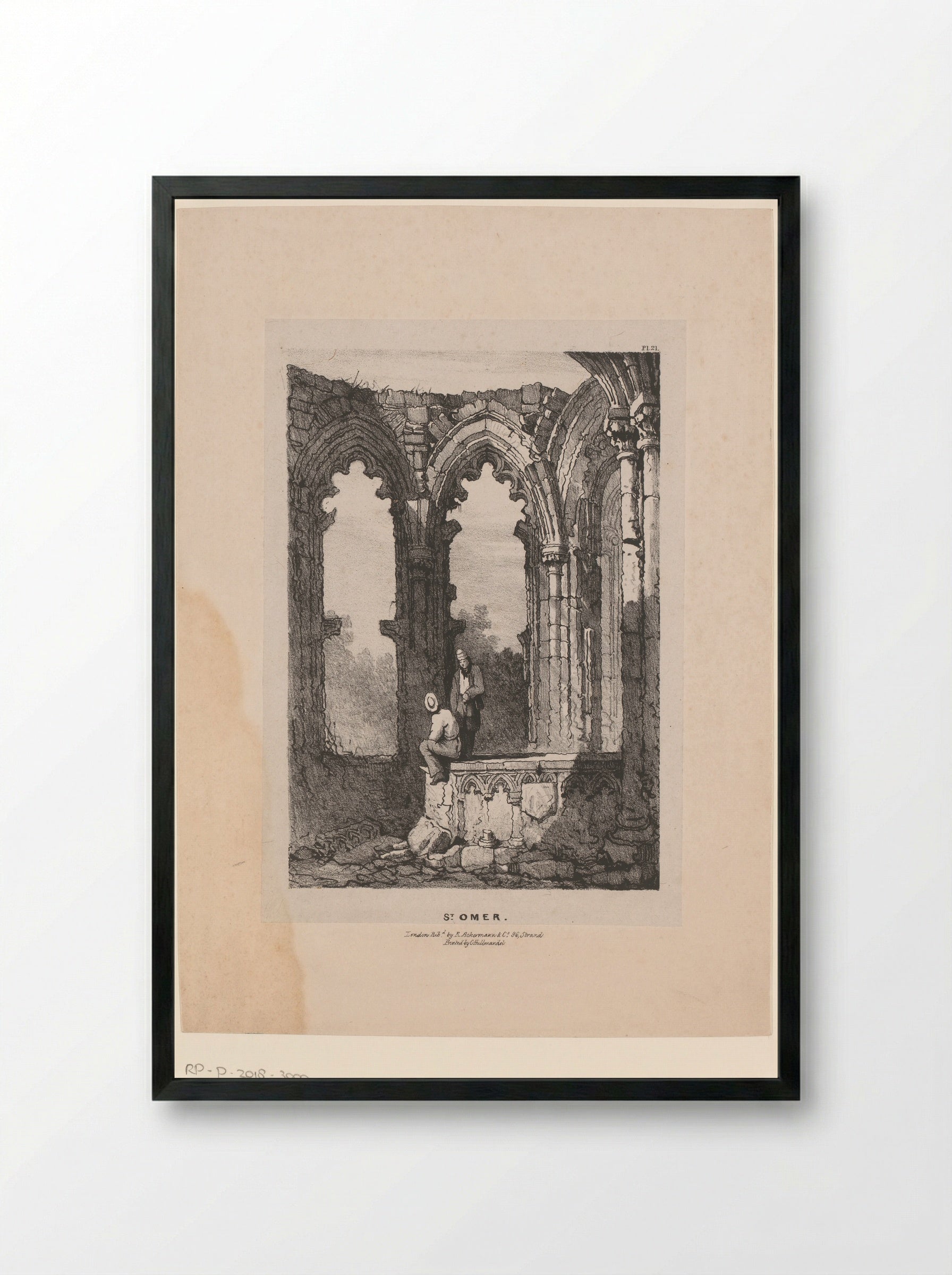 Kerkruïne in Sint-Omaars - Samuel Prout - Framed Print Black