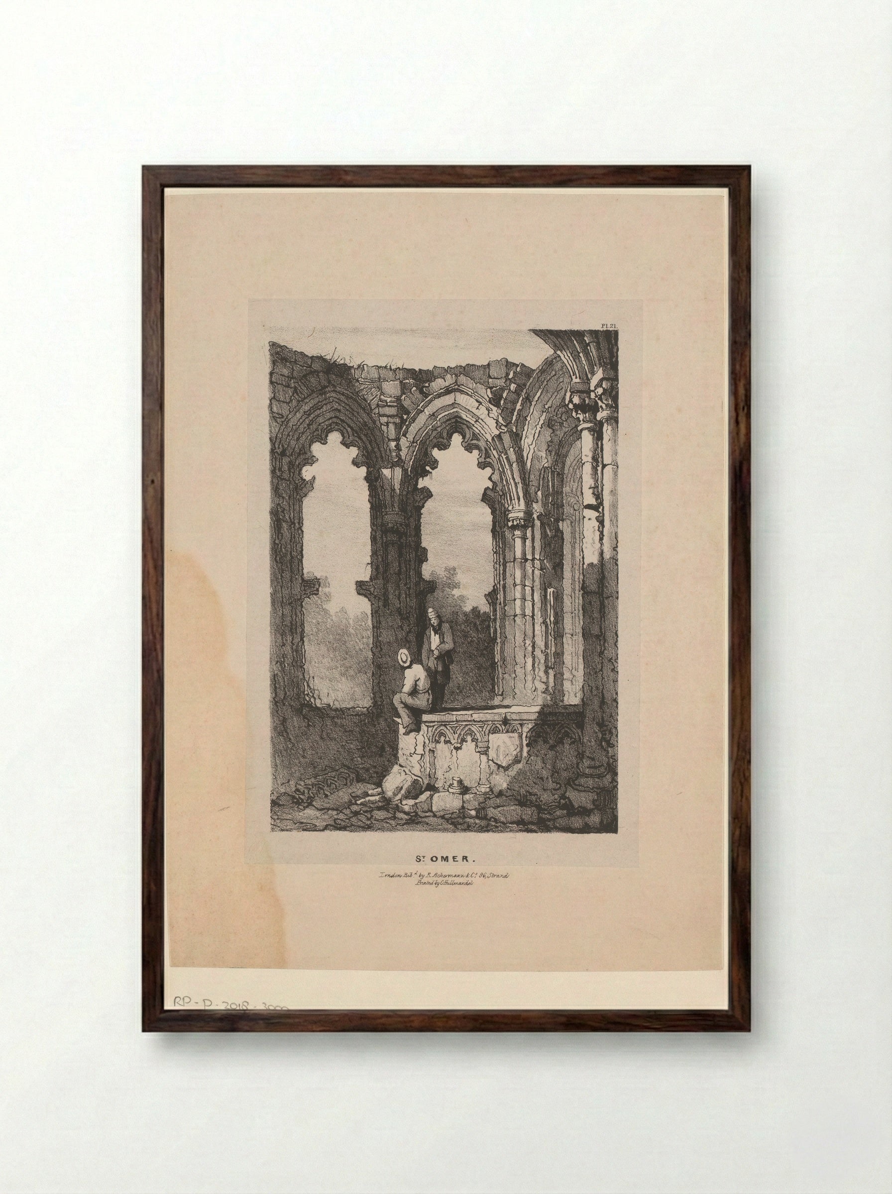 Kerkruïne in Sint-Omaars - Samuel Prout - Framed Print Dark Wood
