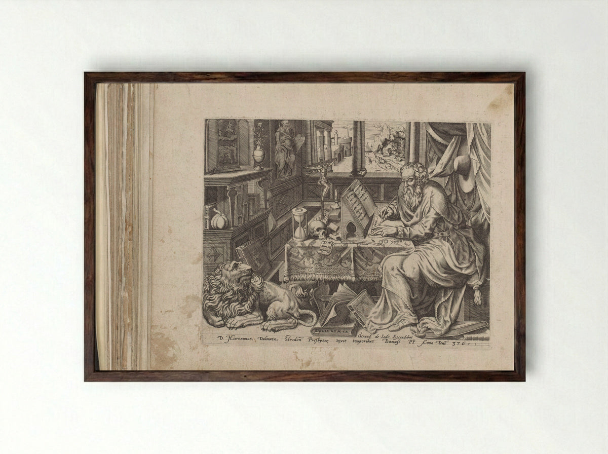 Kerkvader Hieronymus - Pieter Nagel - Framed Print Dark Wood