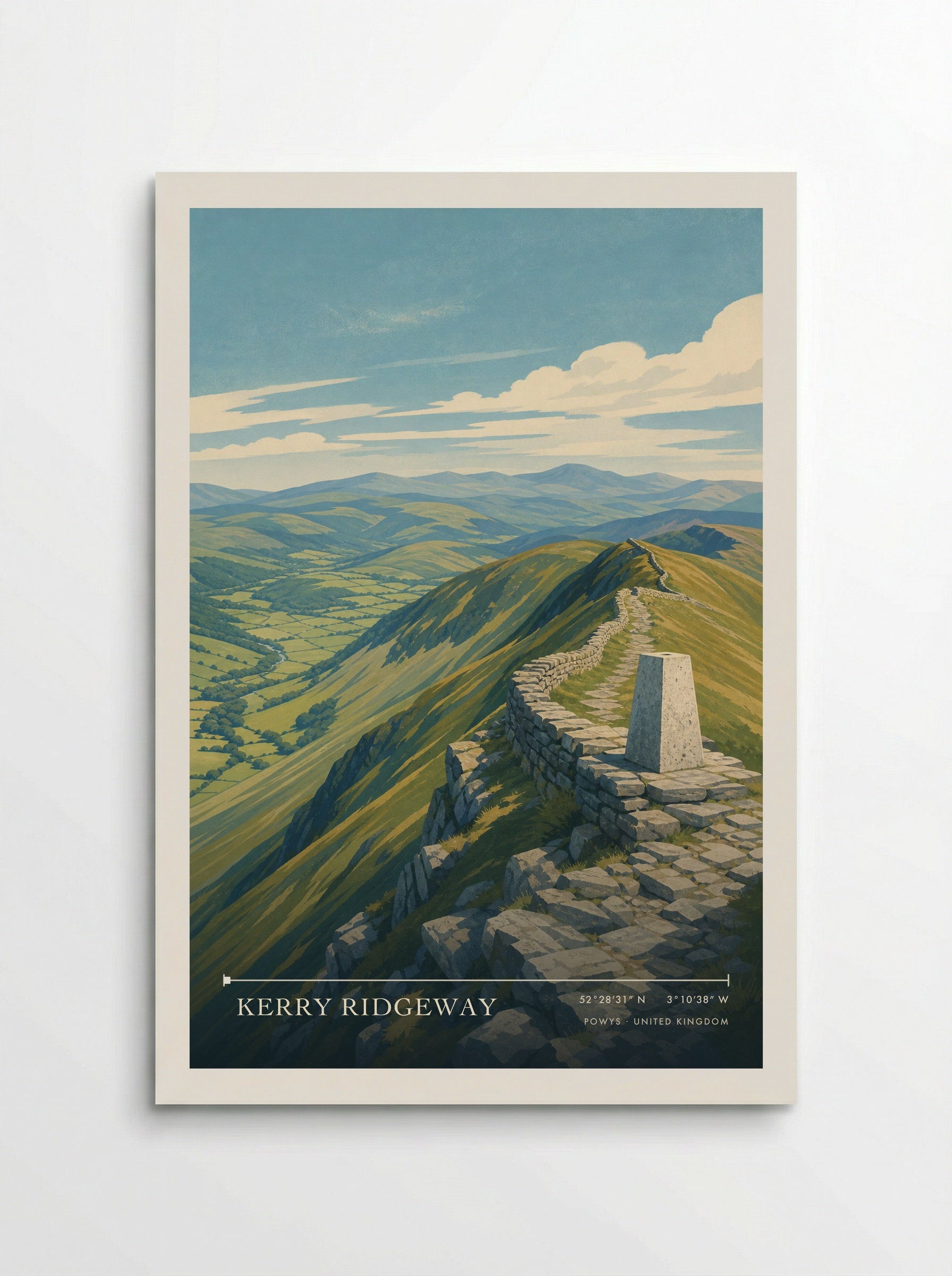 Kerry Ridgeway Powys United Kingdom Travel Poster - Poster