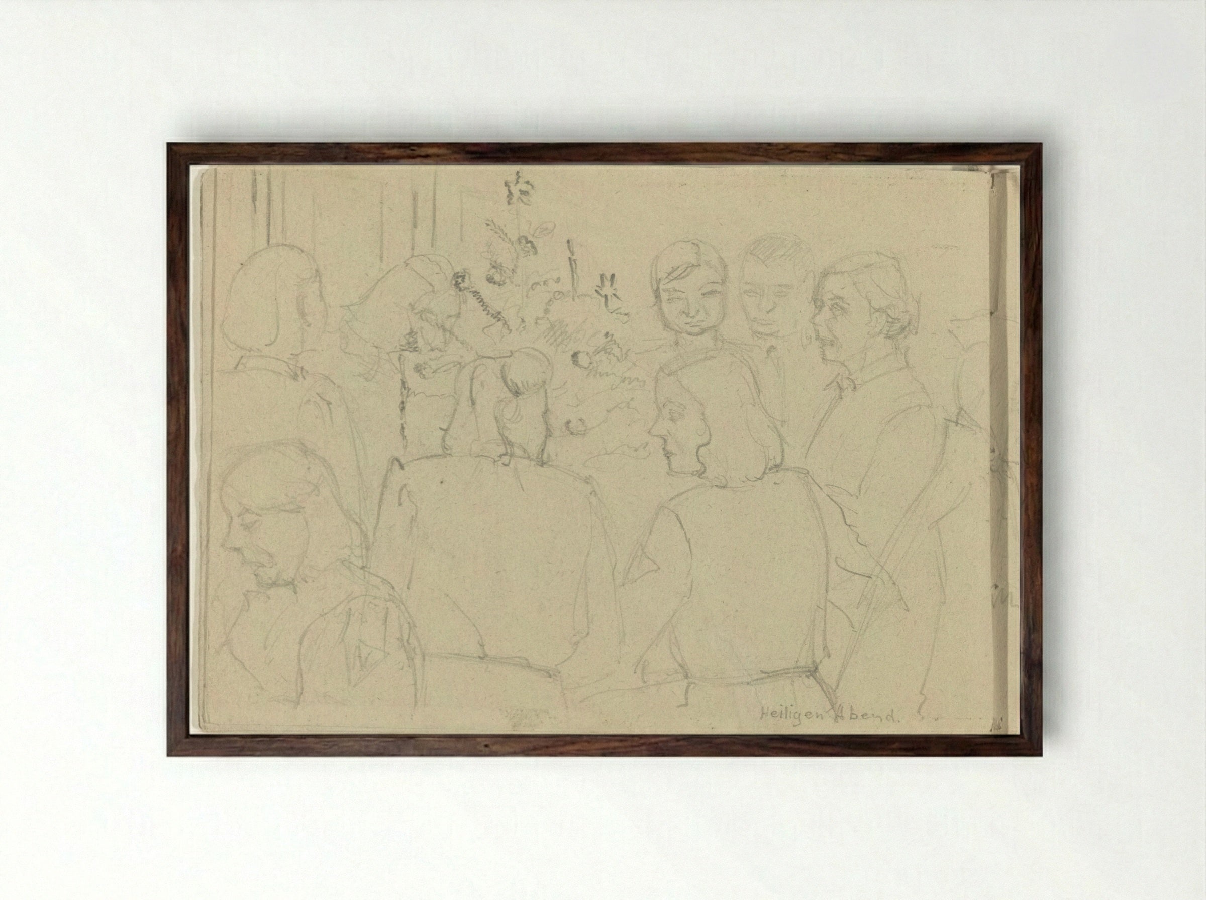Kerstavond (Christmas Eve) - To Frank-Stoltz - Framed Print Dark Wood