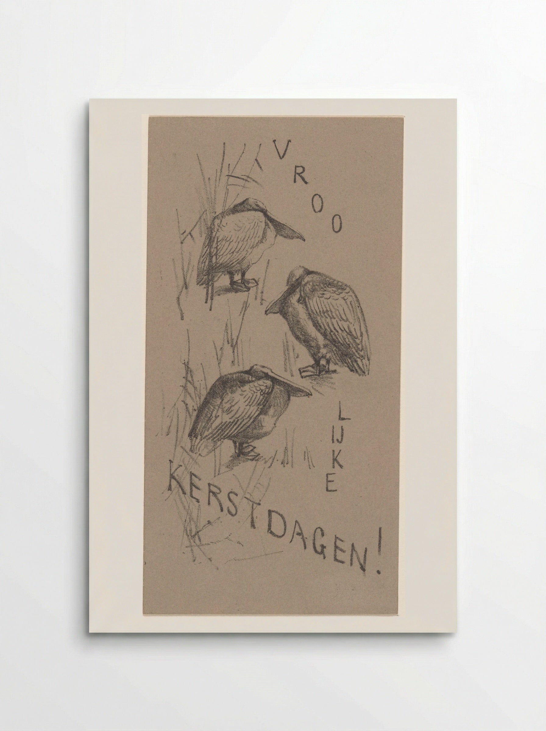 Kerstkaart met drie pelikanen - Theo van Hoytema - Poster