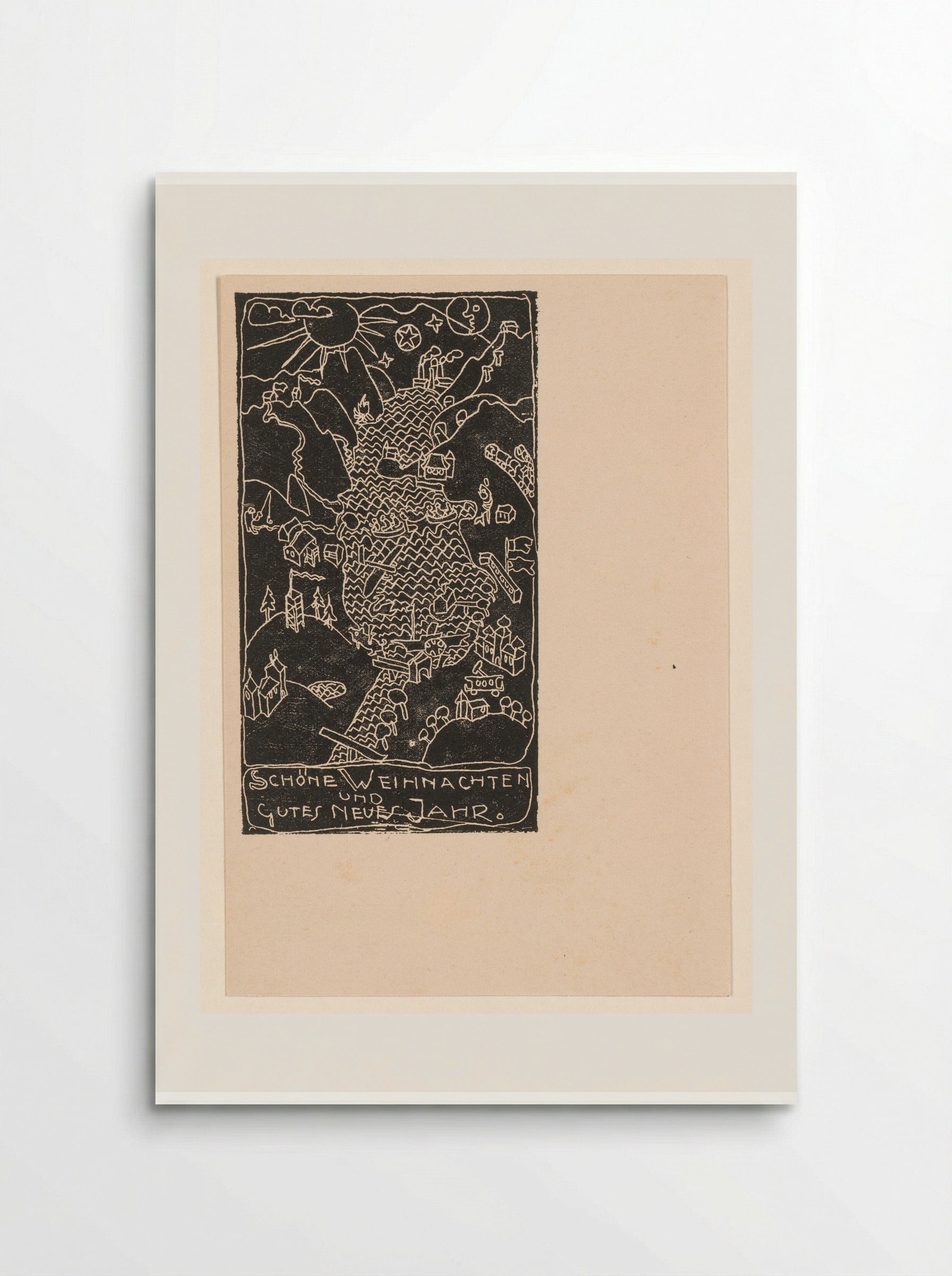Kerstkaart met heuvellandschap en meer - Reijer Stolk - Poster