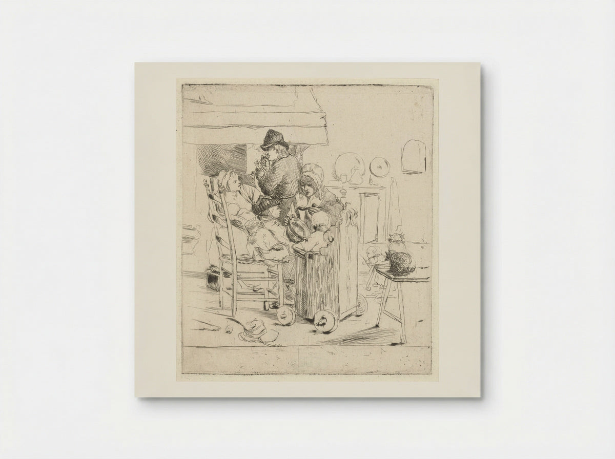 Keukenscène met kinderen - Louis Bernard Coclers - Poster