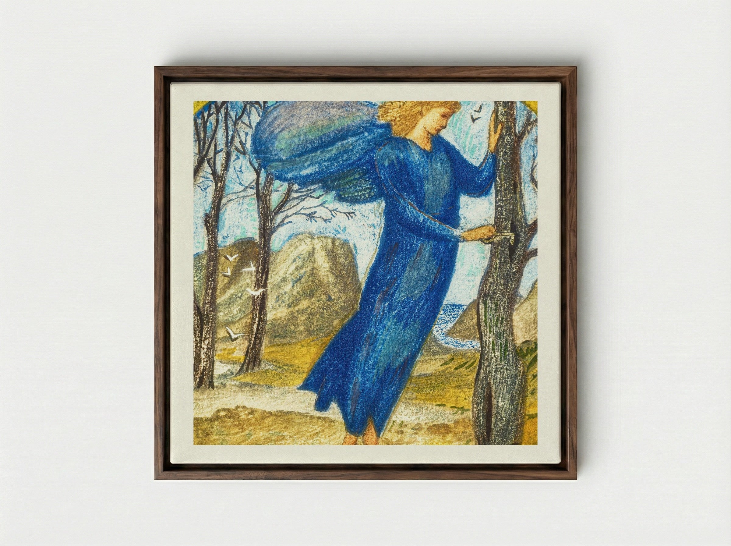 Key of Spring - Edward Burne-Jones - Framed Canvas Dark Wood