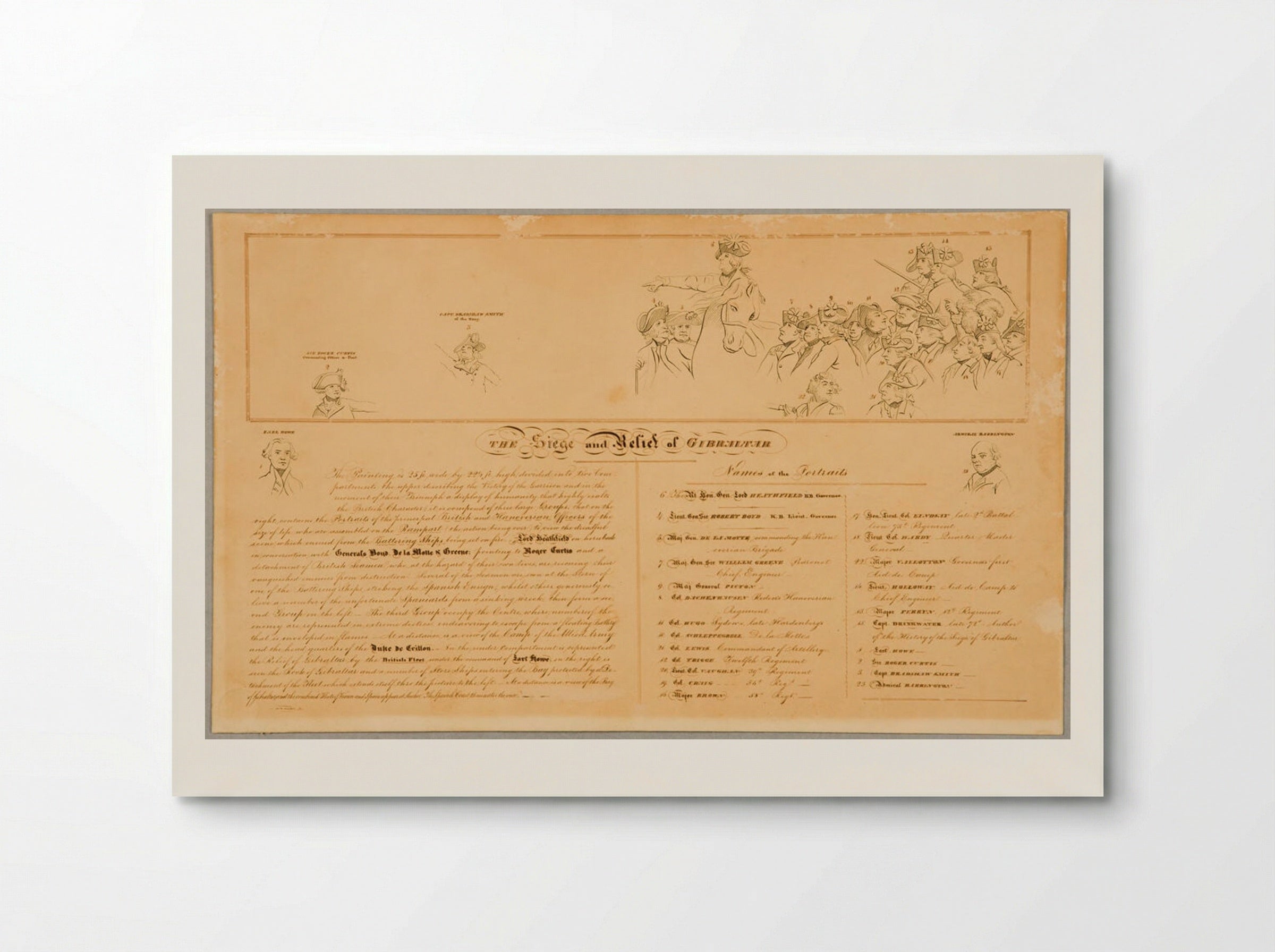 Key to the Siege and Relief of Gibraltar - James Ward - Poster