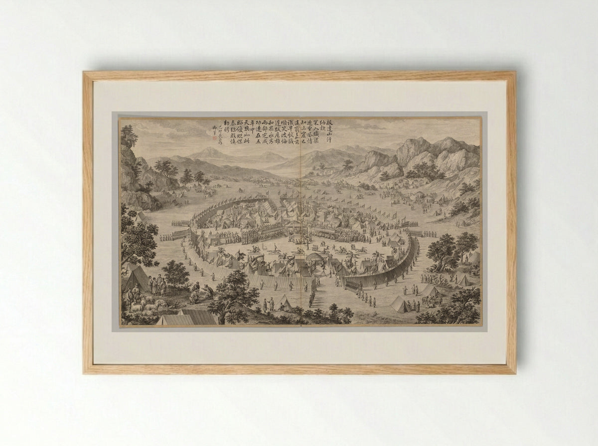 Khan of Bada Shan Presenting Tribute - Jean Damascene Sallusti - Framed Print Wood
