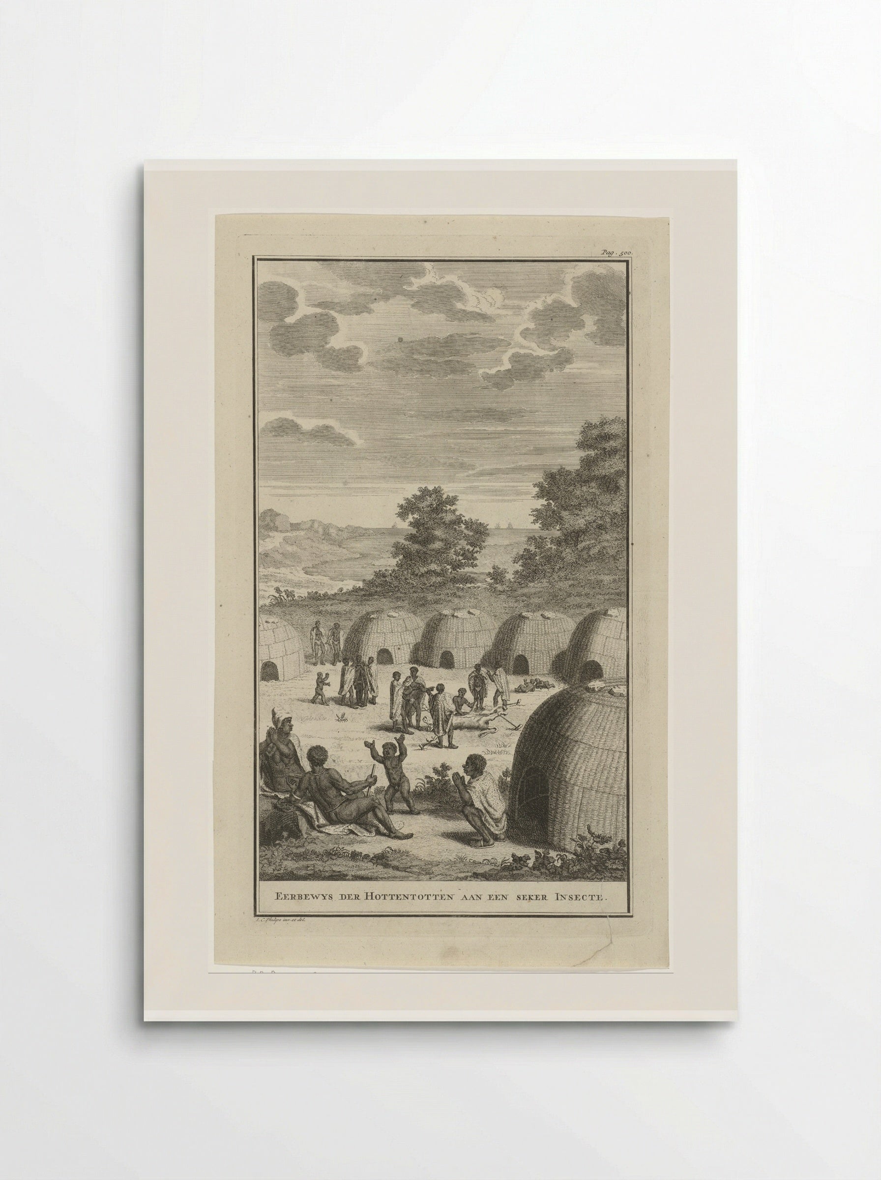 Khoikhoi die een insect vereren - Jan Caspar Philips - Poster