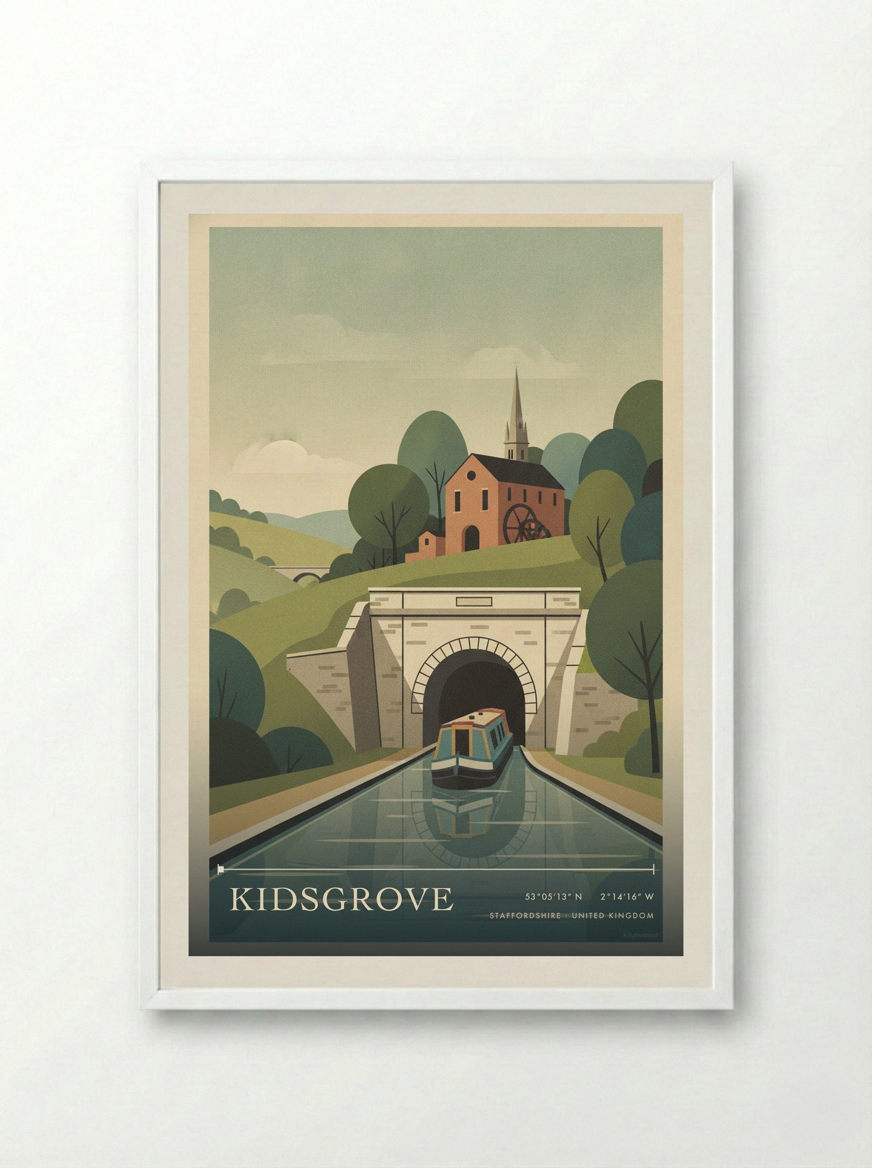 Kidsgrove Staffordshire United Kingdom Travel Poster - Framed Print White