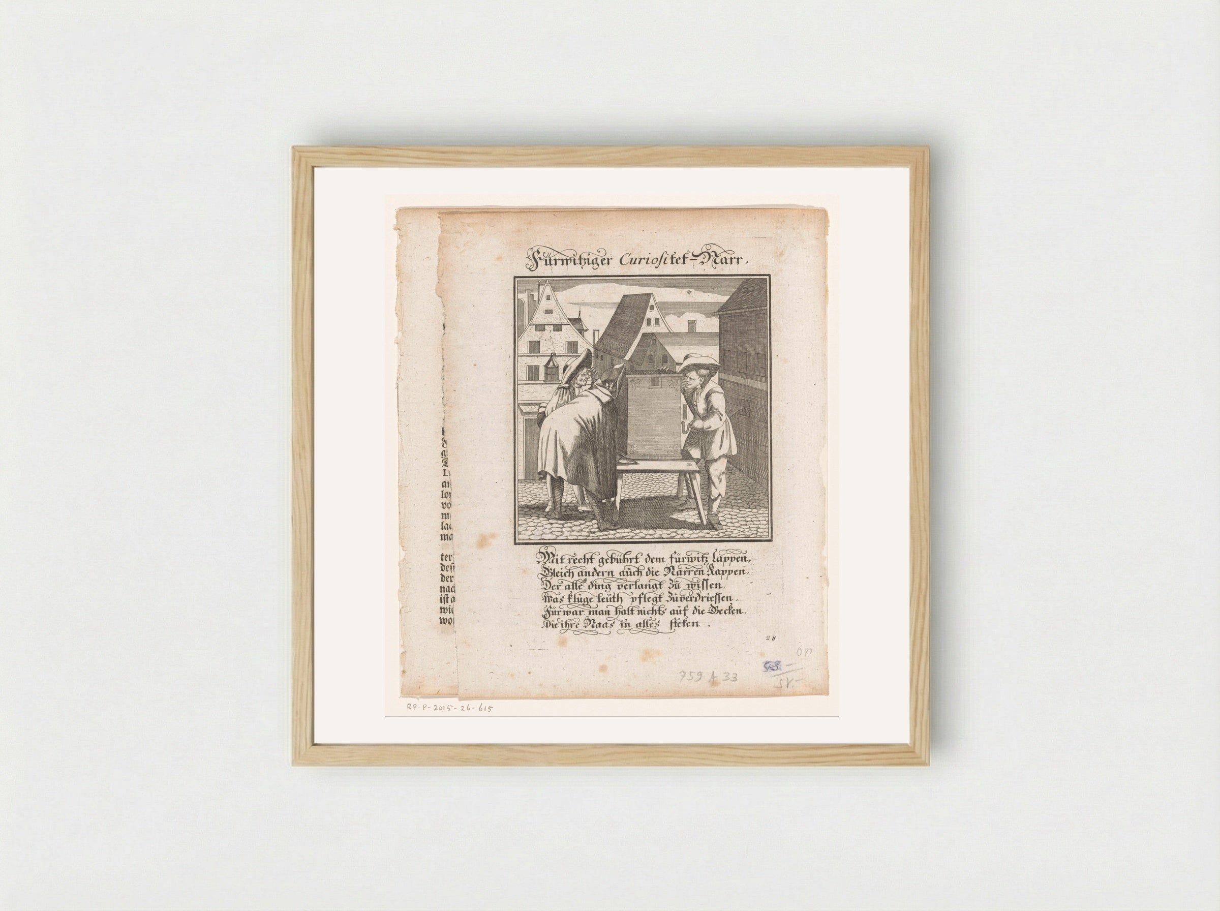 Kijkkast op een plein - Christoph Weigel - Framed Print Wood