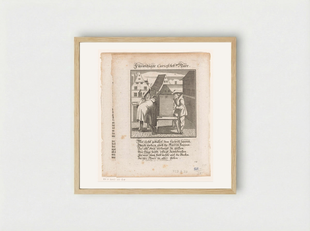 Kijkkast op een plein - Christoph Weigel - Framed Print Wood