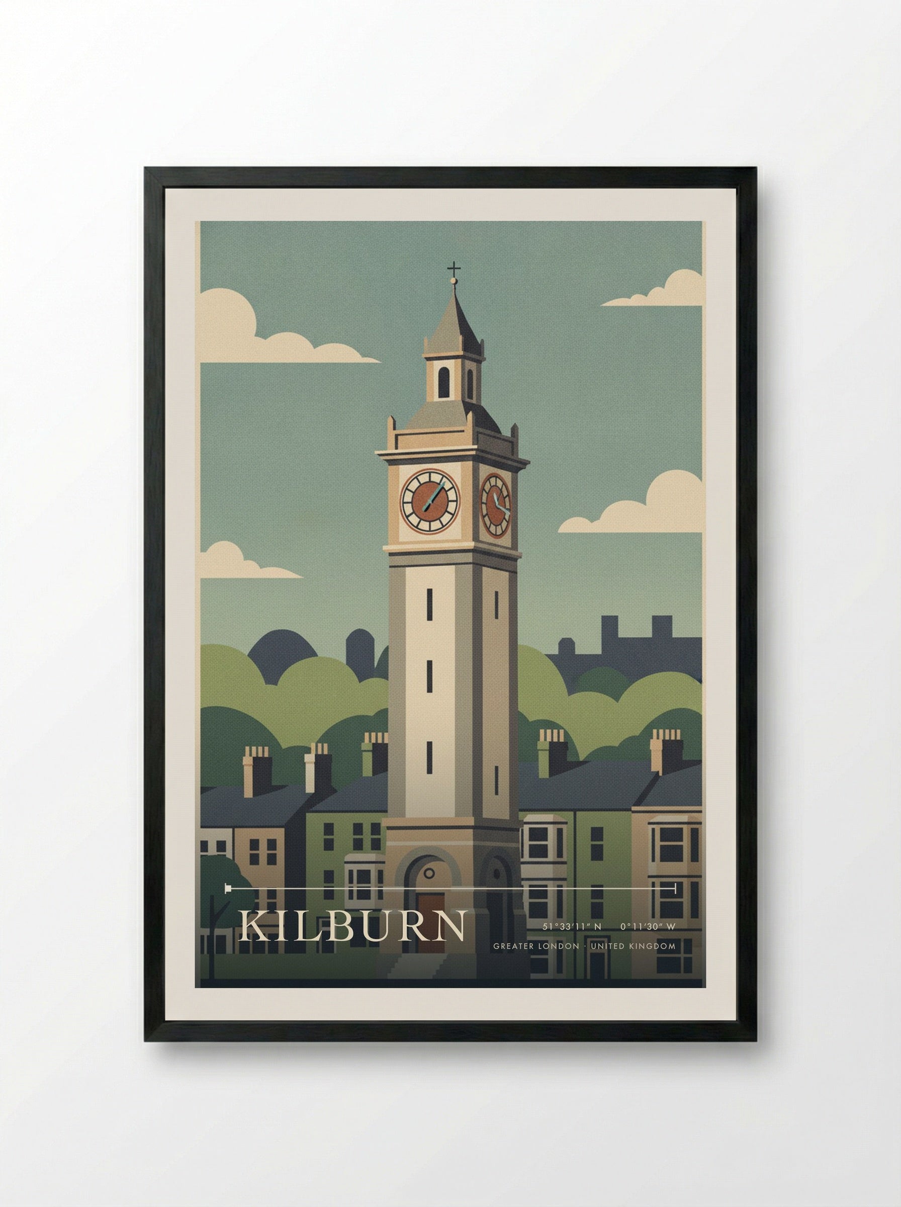 Kilburn Greater London United Kingdom Travel Poster - Framed Print Black