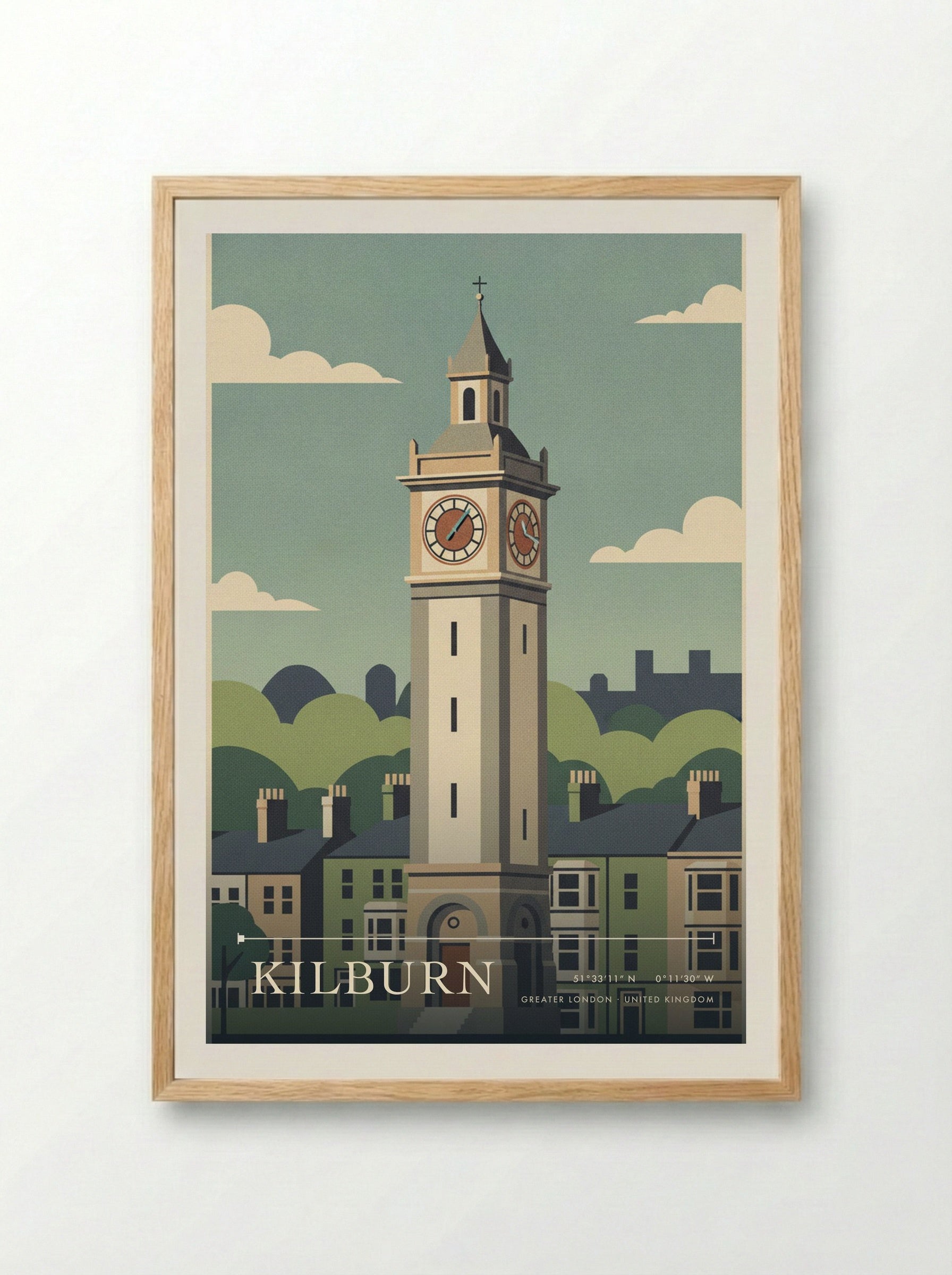 Kilburn Greater London United Kingdom Travel Poster - Framed Print Wood