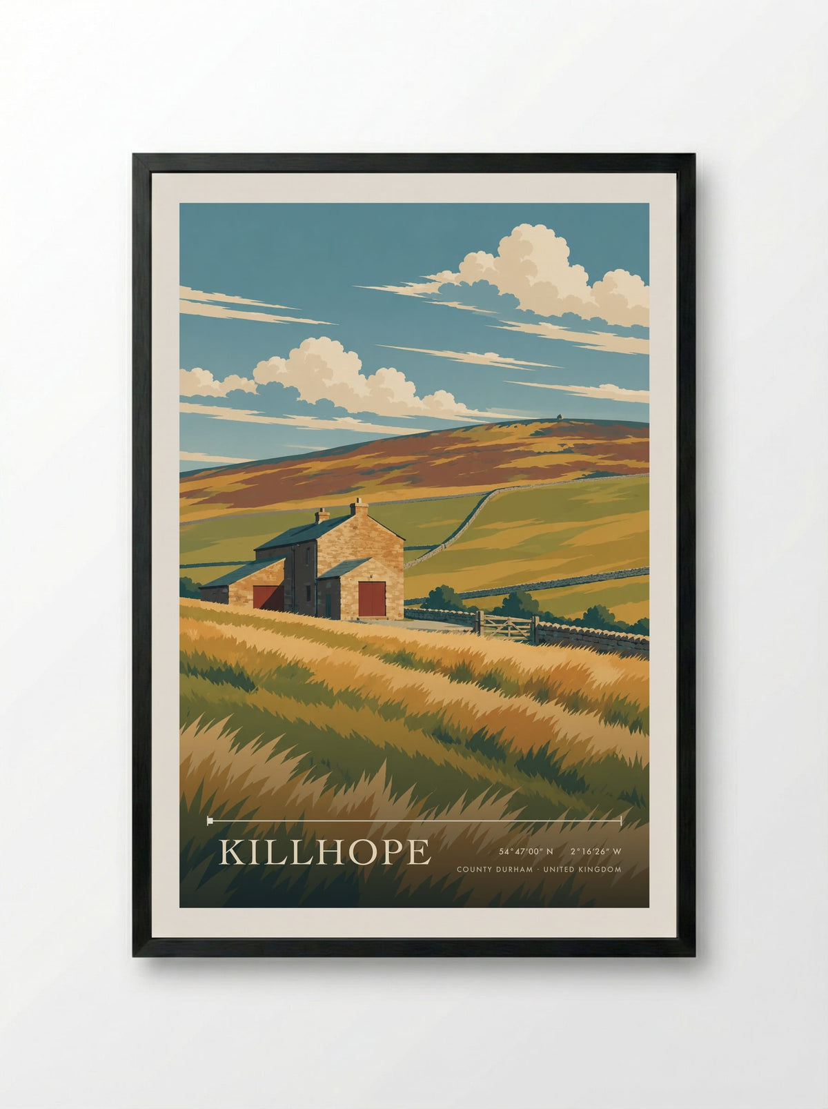 Killhope, County Durham | Travel Poster - Framed Print Black