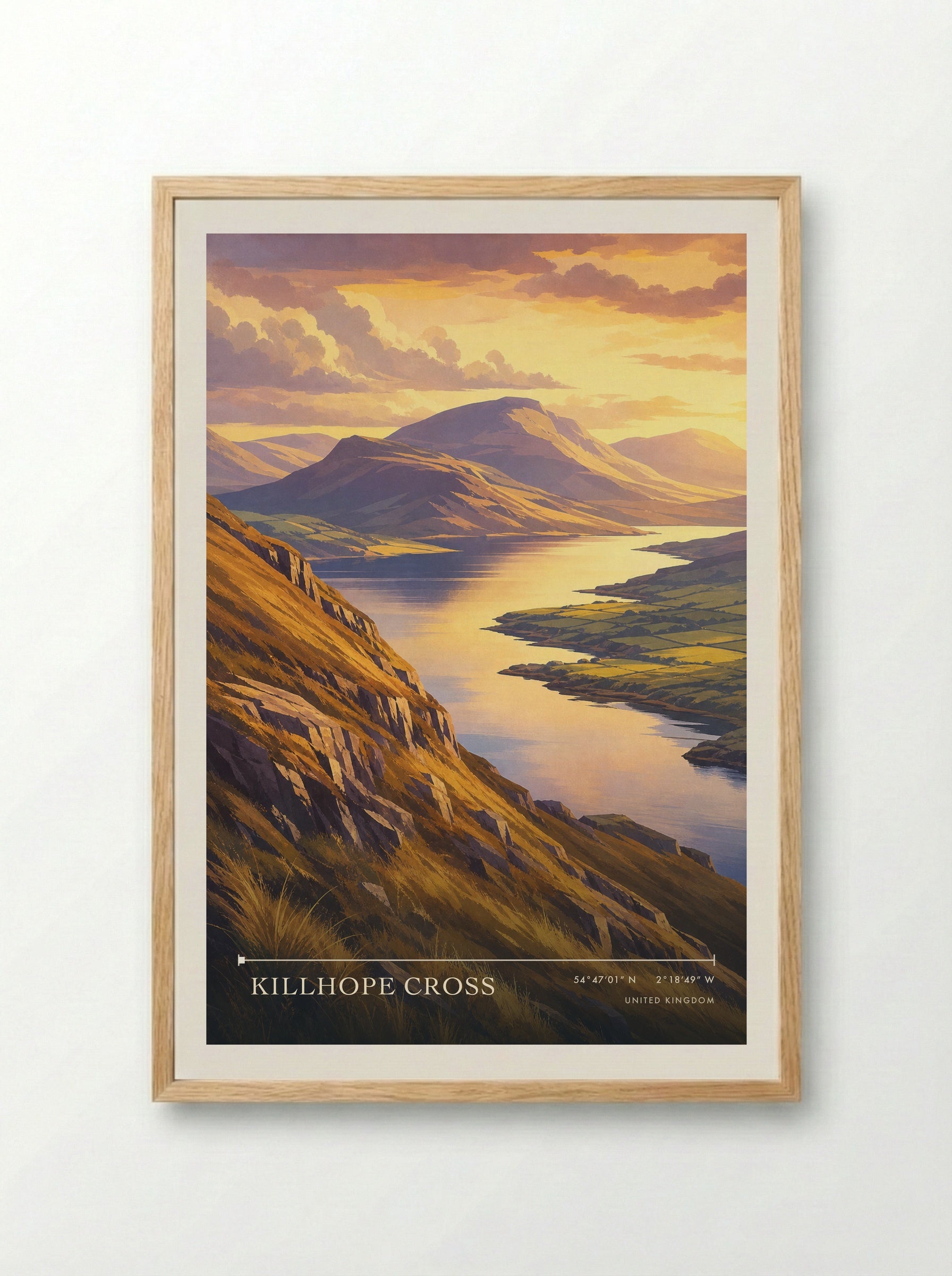 Killhope Cross United Kingdom Travel Poster - Framed Print Wood
