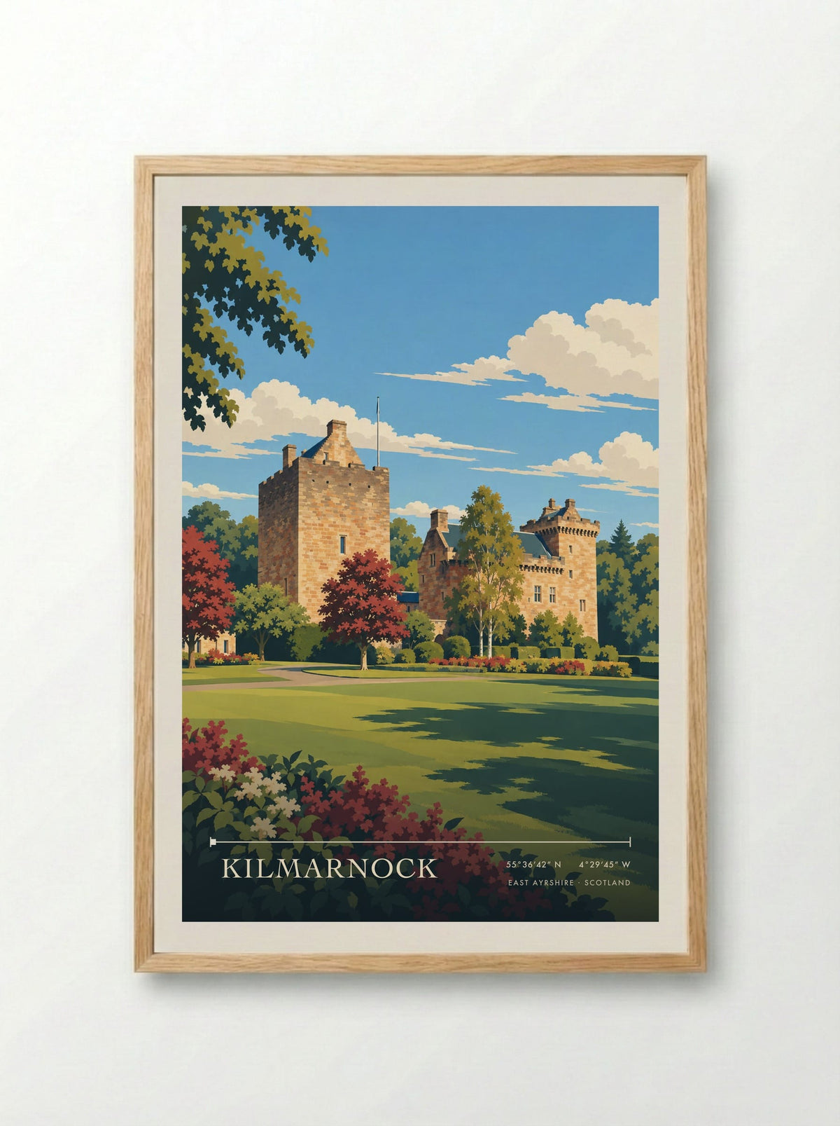 Kilmarnock, East Ayrshire | Travel Poster - Framed Print Wood