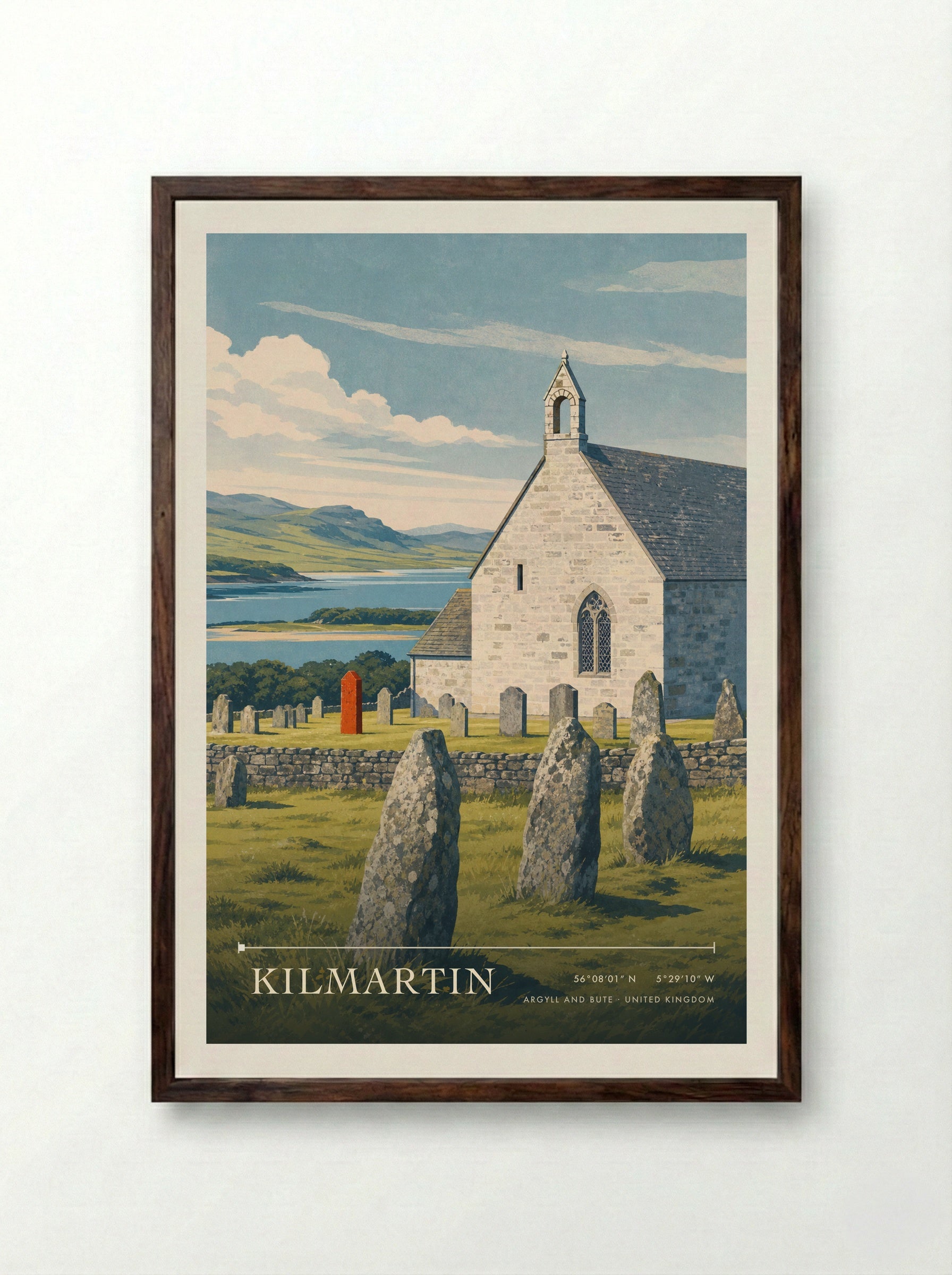 Kilmartin Argyll and Bute United Kingdom Travel Poster - Framed Print Dark Wood