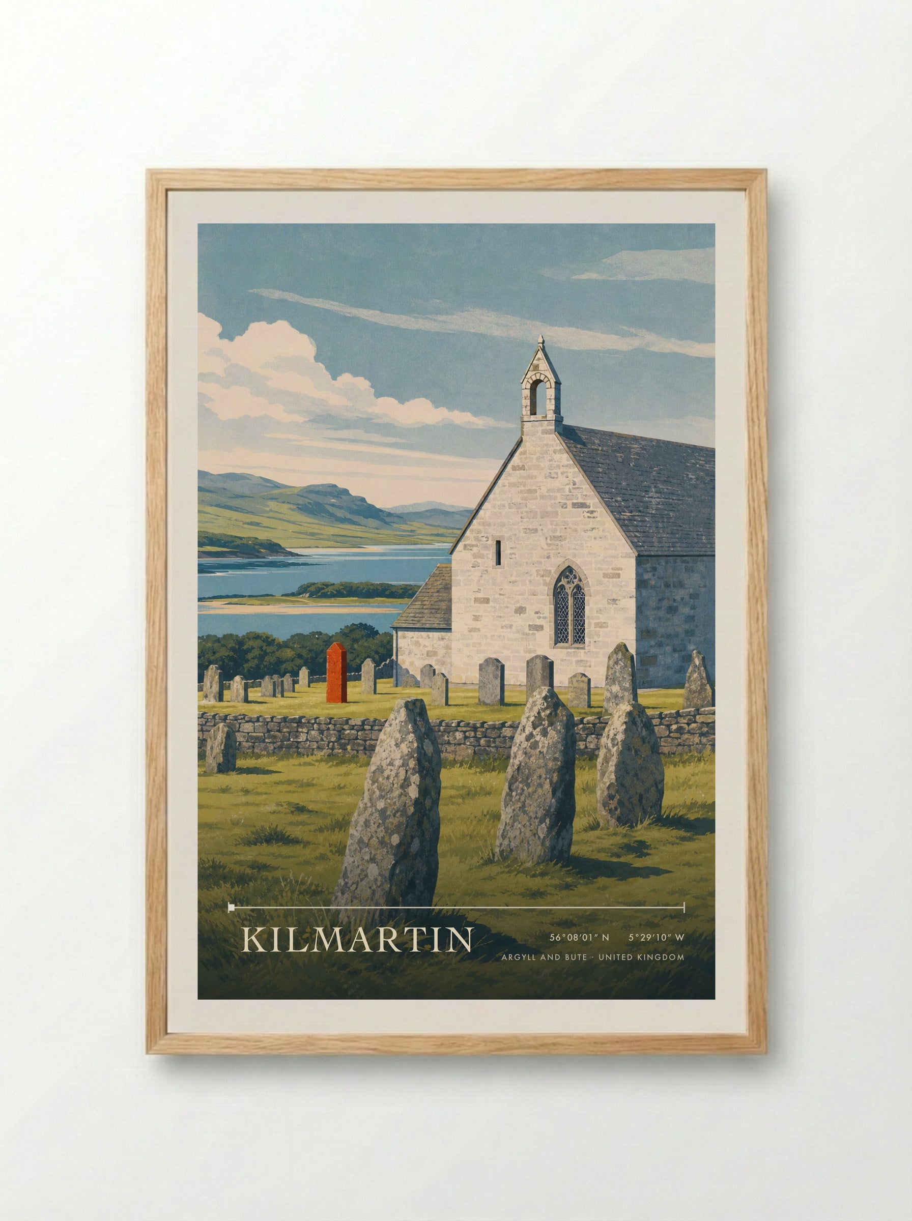 Kilmartin Argyll and Bute United Kingdom Travel Poster - Framed Print Wood