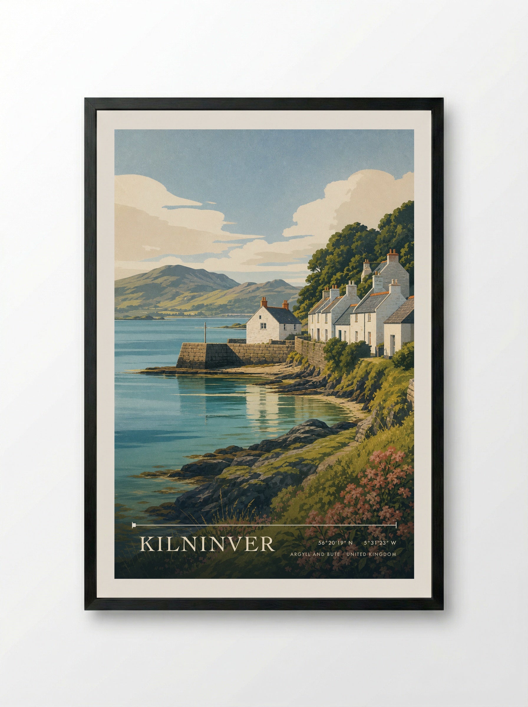 Kilninver Argyll and Bute United Kingdom Travel Poster - Framed Print Black