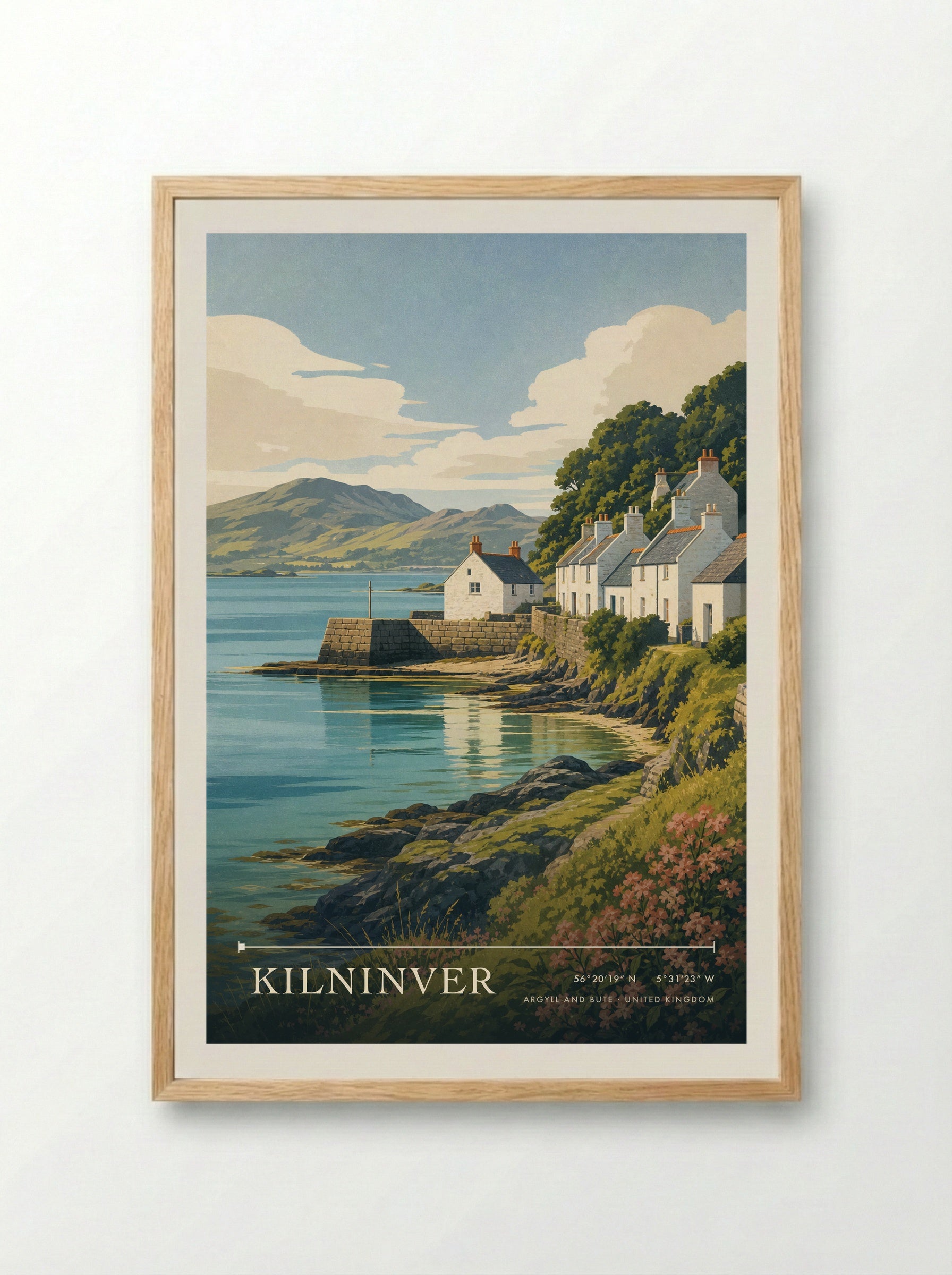 Kilninver Argyll and Bute United Kingdom Travel Poster - Framed Print Wood