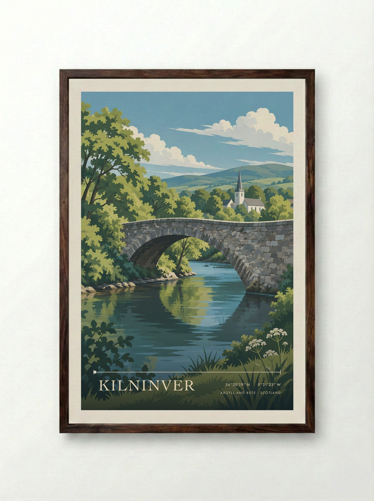Kilninver, Argyll and Bute | Travel Poster - Framed Print Dark Wood
