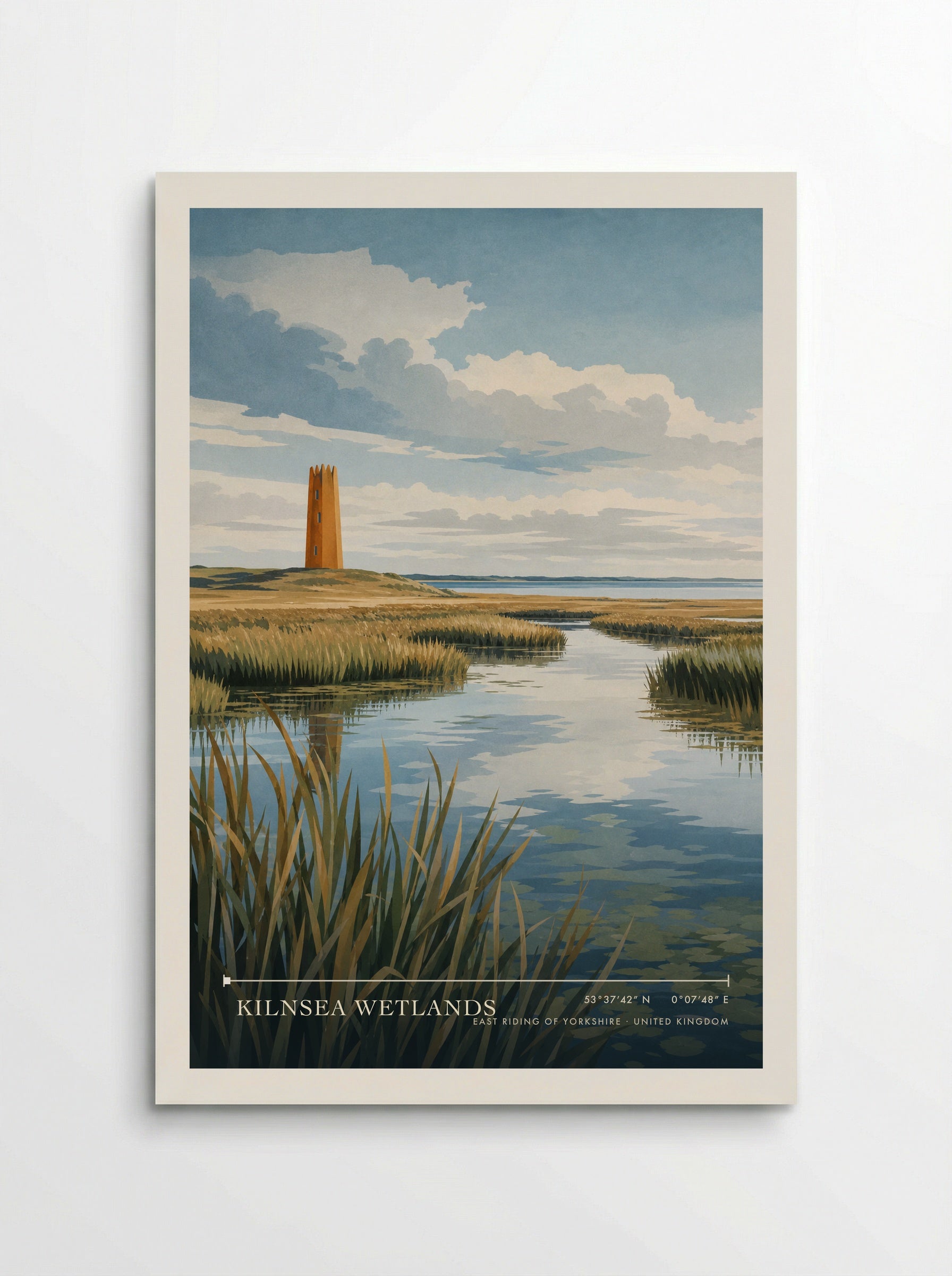 Kilnsea Wetlands East Riding of Yorkshire United Kingdom Travel Poster - Poster