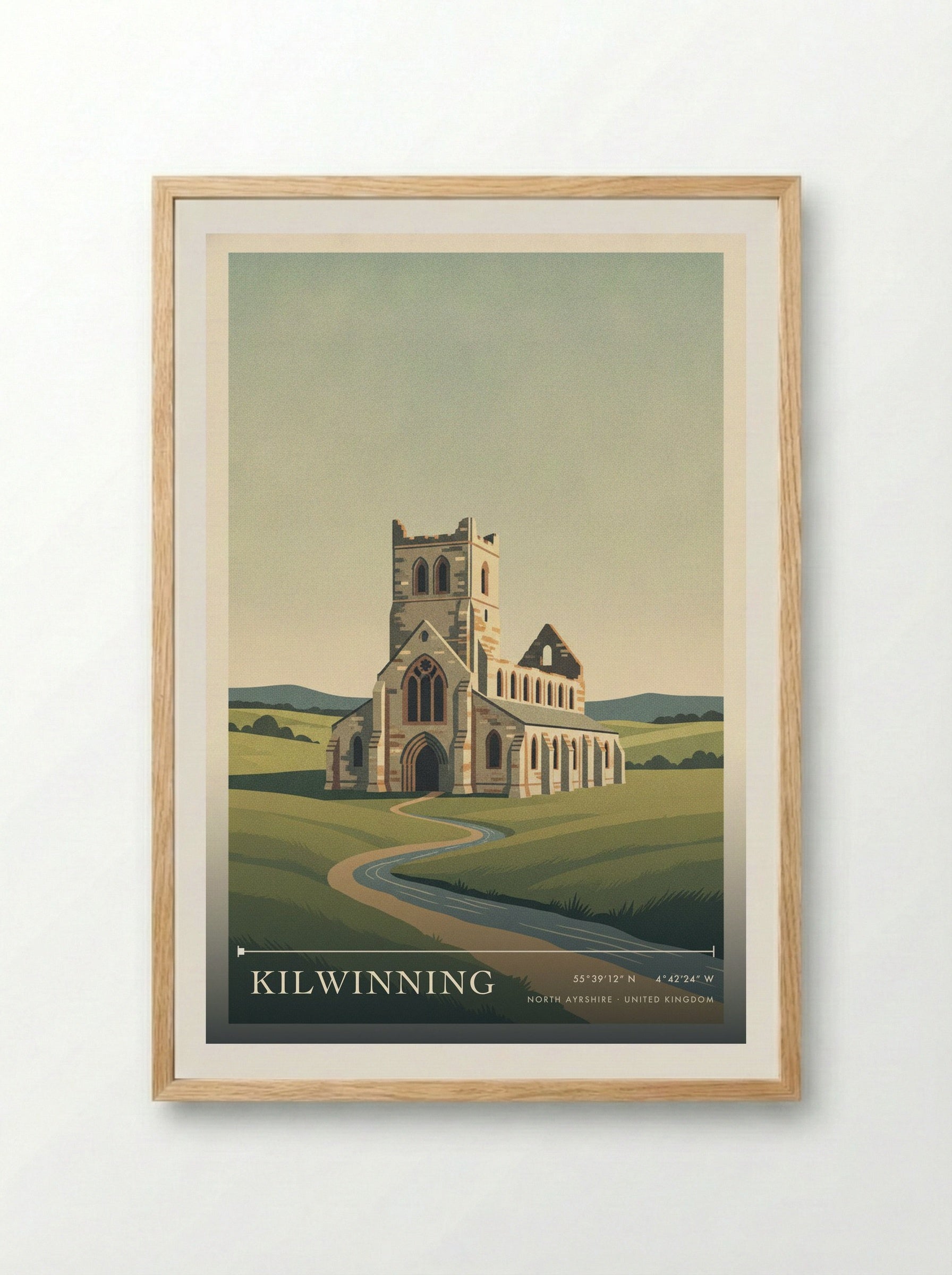Kilwinning North Ayrshire United Kingdom Travel Poster - Framed Print Wood