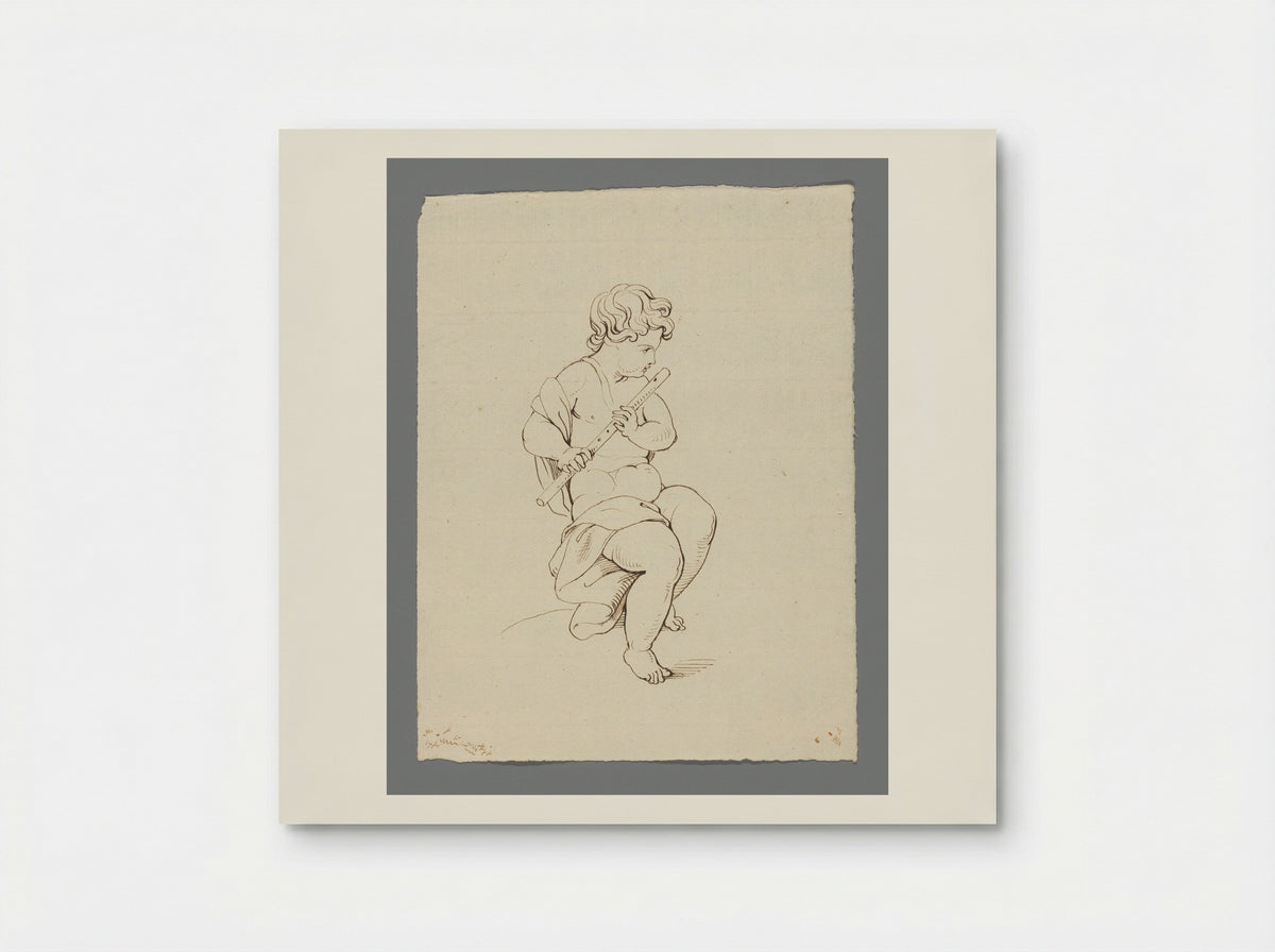 Kind met dwarsfluit - David Pièrre Giottino Humbert de Superville - Poster
