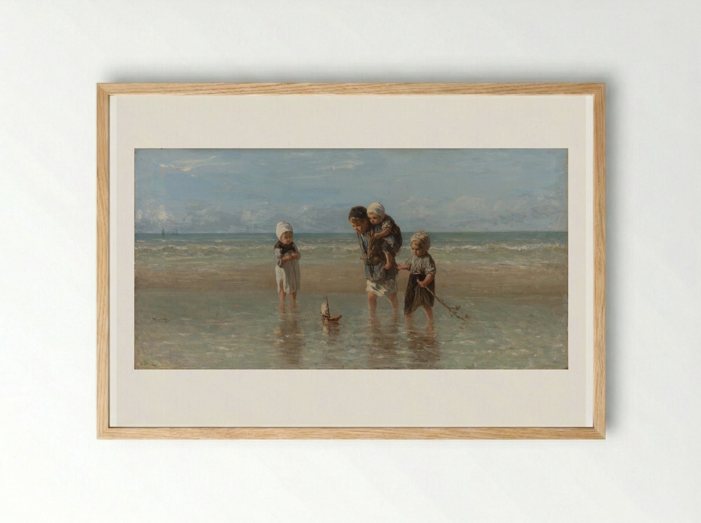 Kinderen der zee - Jozef Israëls - Framed Print Wood