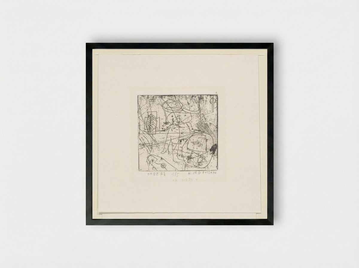Kinderen tussen ouders - Sipke Huismans - Framed Print Black