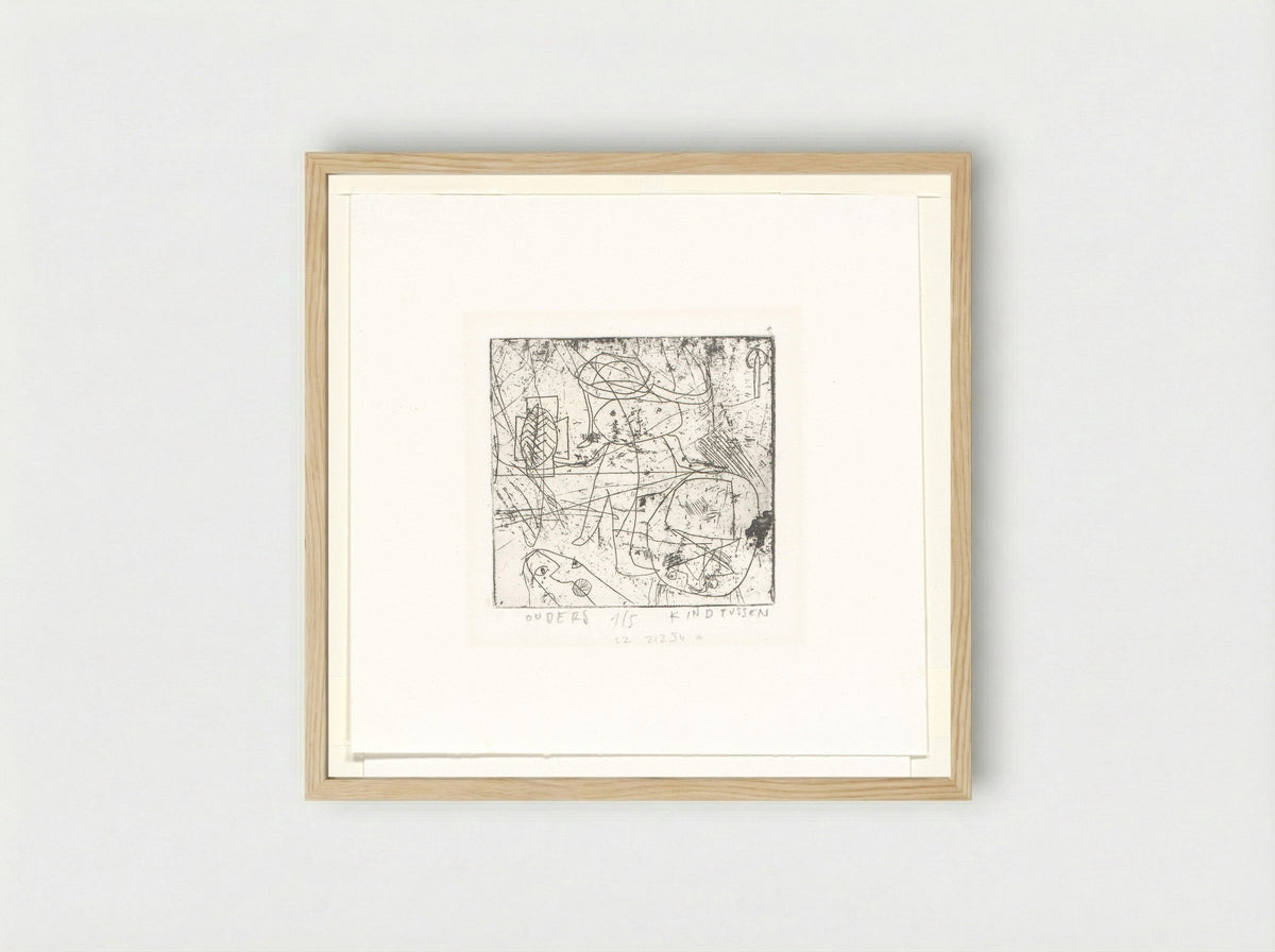Kinderen tussen ouders - Sipke Huismans - Framed Print Wood