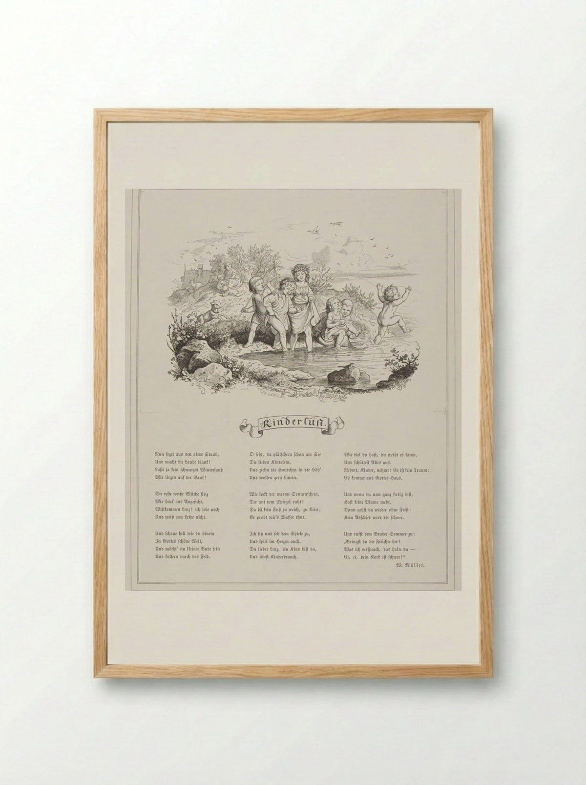 Kinderlust (Childish Joy) - Adrian Ludwig Richter - Framed Print Wood