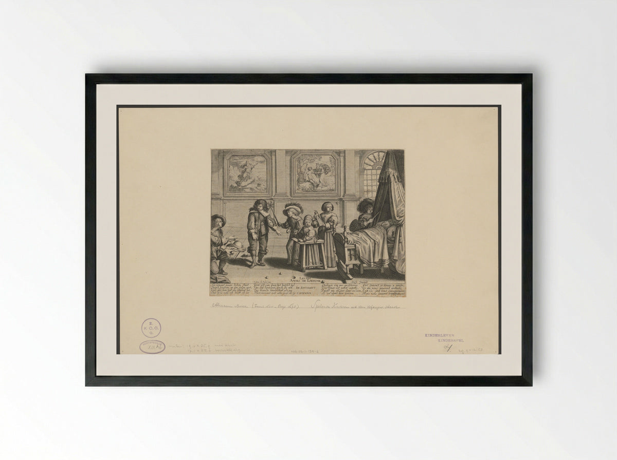 Kindertijd (Childhood) - Abraham Bosse - Framed Print Black