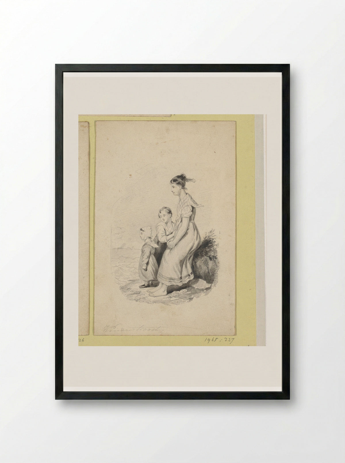 Kindertroost - Johann Wilhelm Kaiser - Framed Print Black