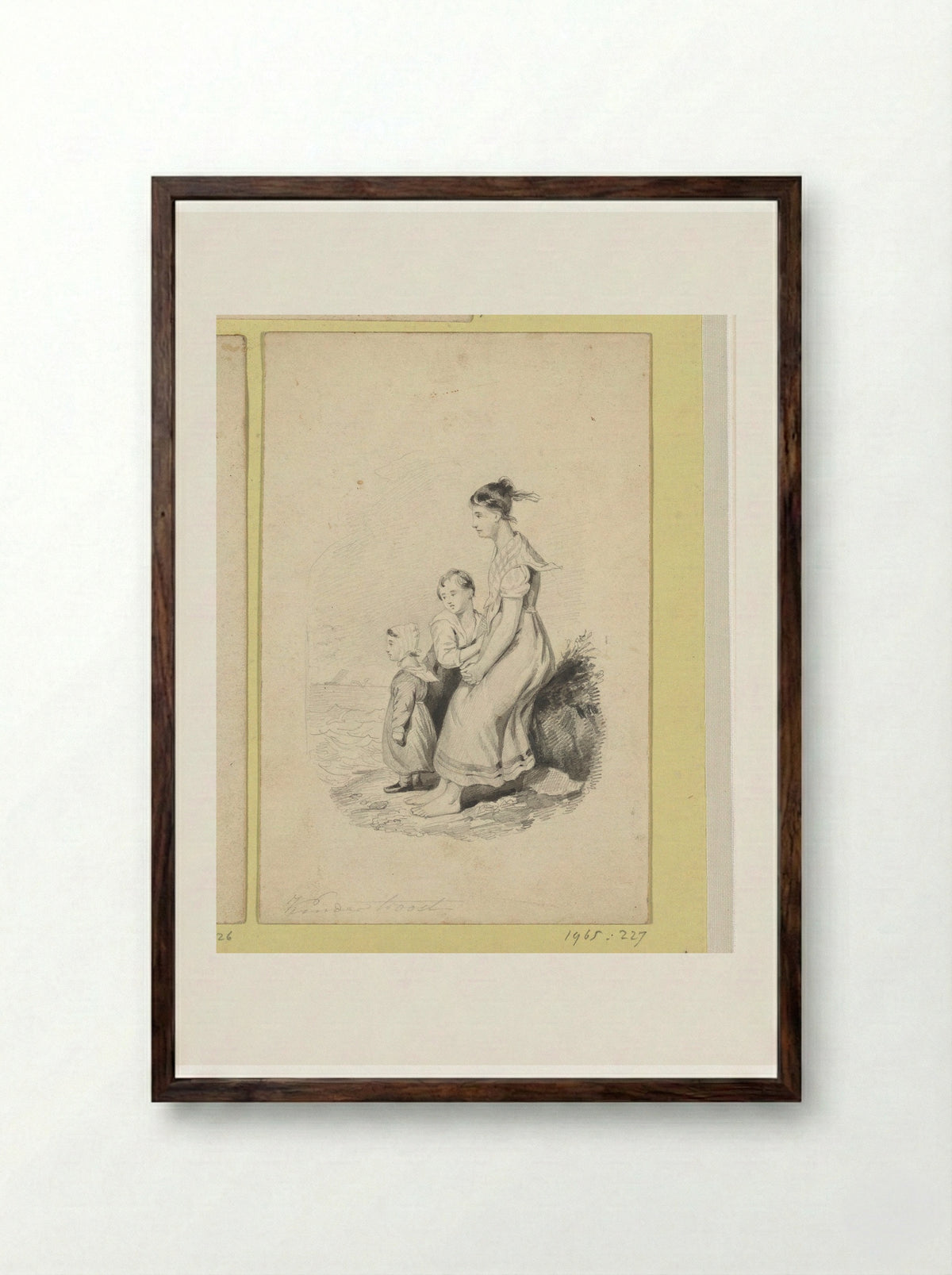 Kindertroost - Johann Wilhelm Kaiser - Framed Print Dark Wood
