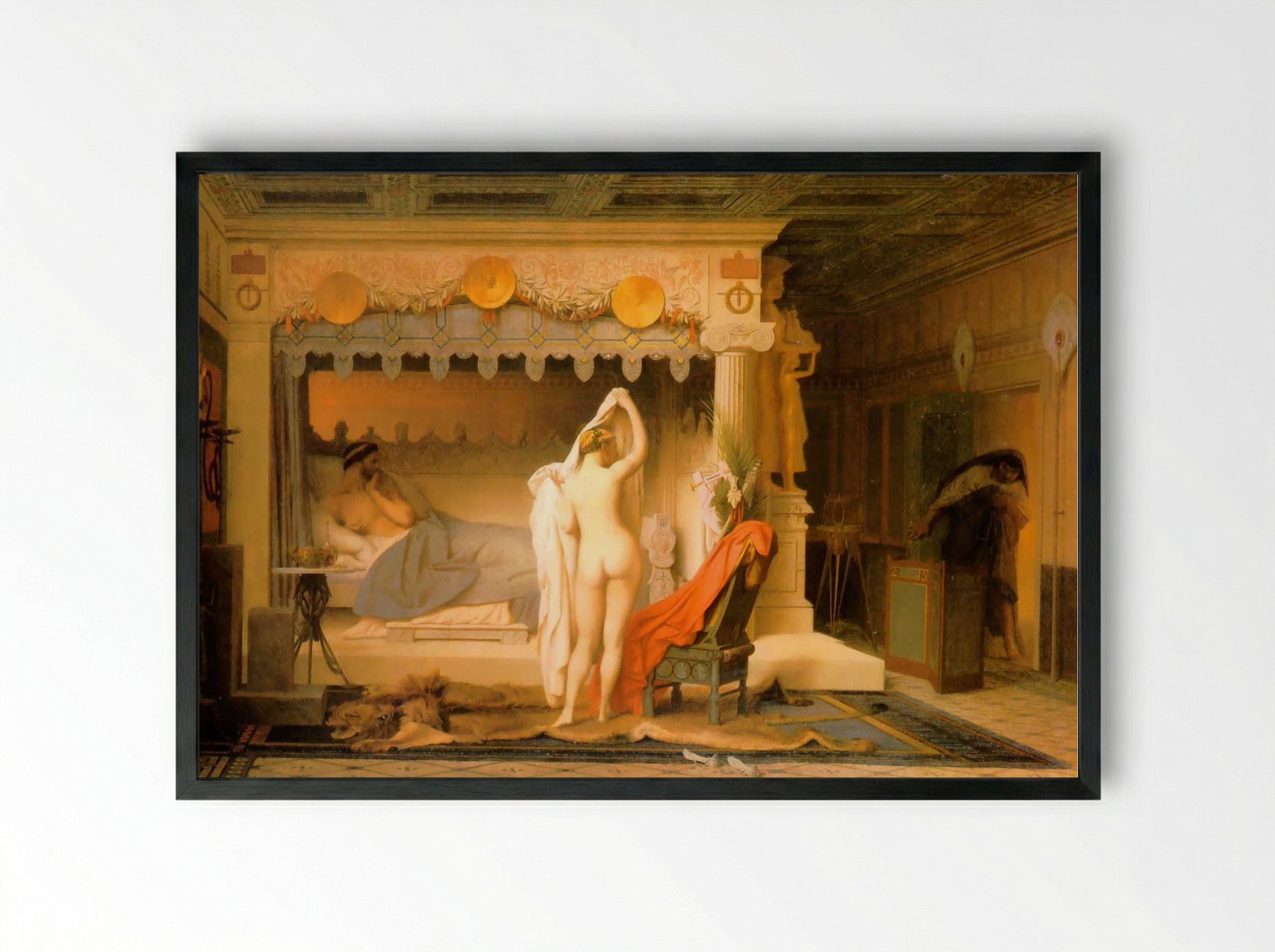 King Candaules - Jean-Leon Gerome - Framed Print Black