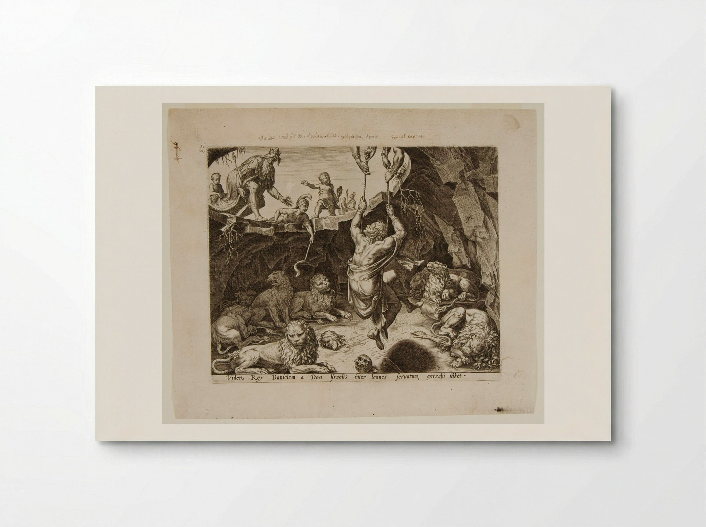 King Cyrus Rescues Daniel from the Lion's Den - Philips Galle - Poster