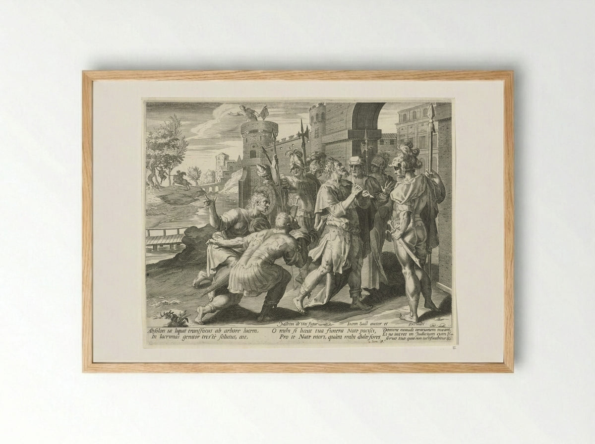King David Learns of the Death of Absalom - Aegidius Sadeler (II) - Framed Print Wood
