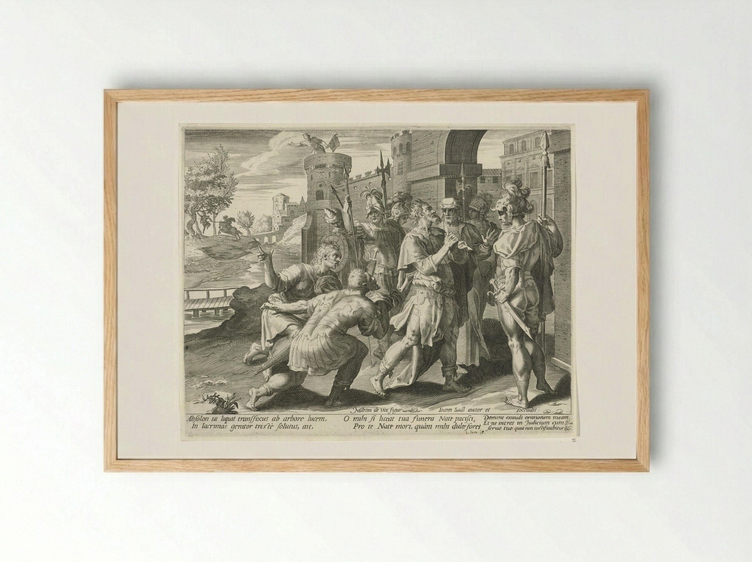 King David Learns of the Death of Absalom - Aegidius Sadeler (II) - Framed Print Wood
