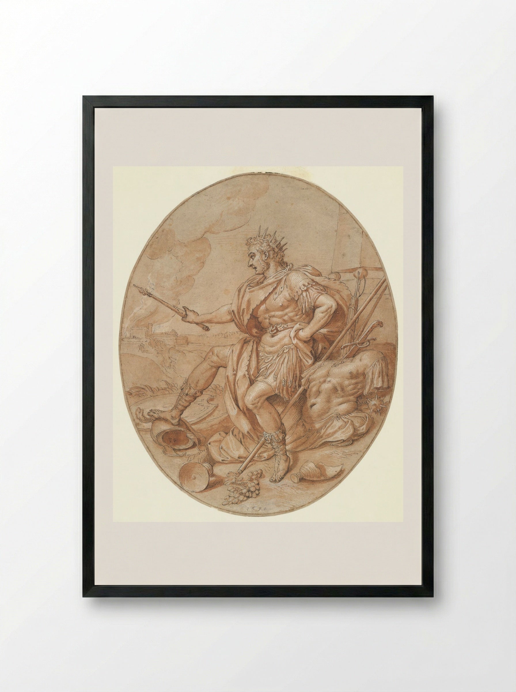 King Nebuchadnezzar Besieging Jerusalem - Frans Pourbus the Elder - Framed Print Black