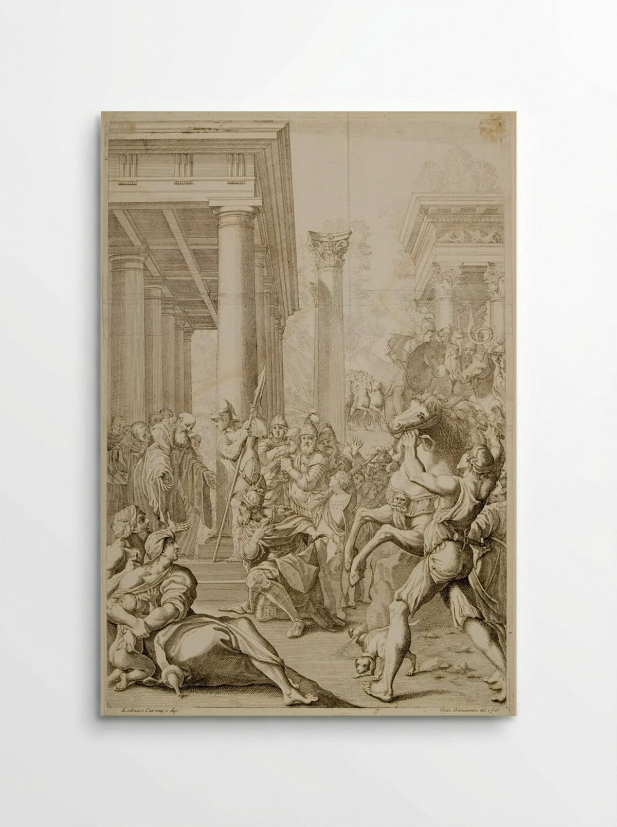 King Totila Visits Saint Benedict - Jacopo Maria Giovannini - Poster