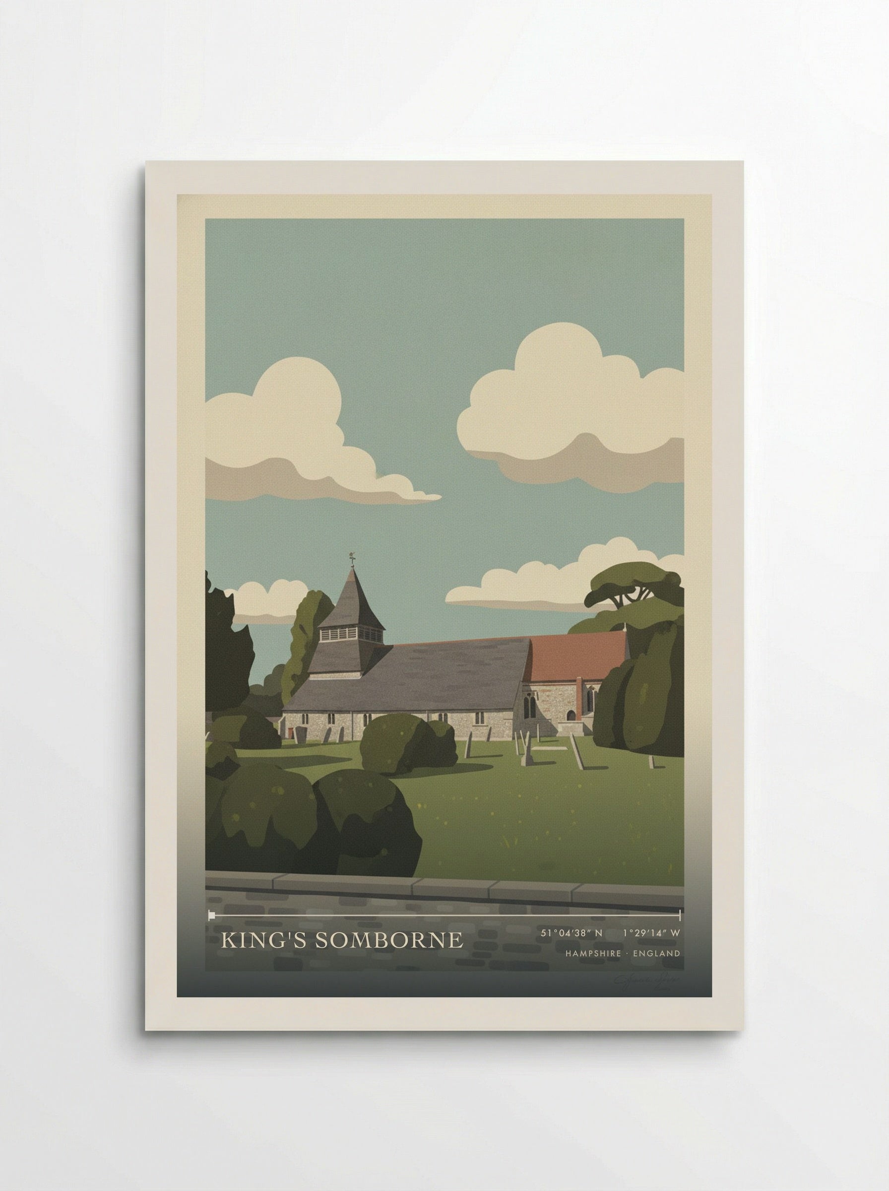 King's Somborne Hampshire England Travel Poster - Poster