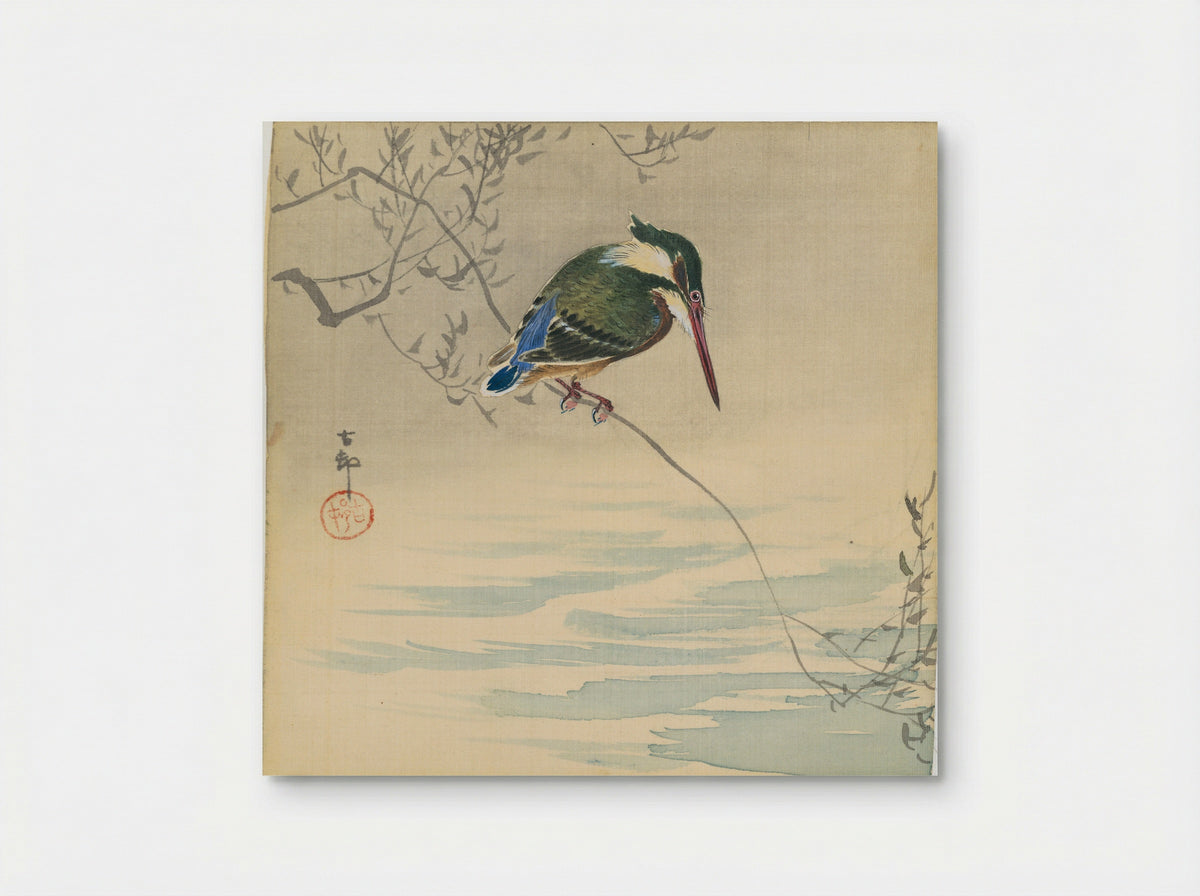 Kingfisher on a Willow Branch - Ohara Koson - Poster