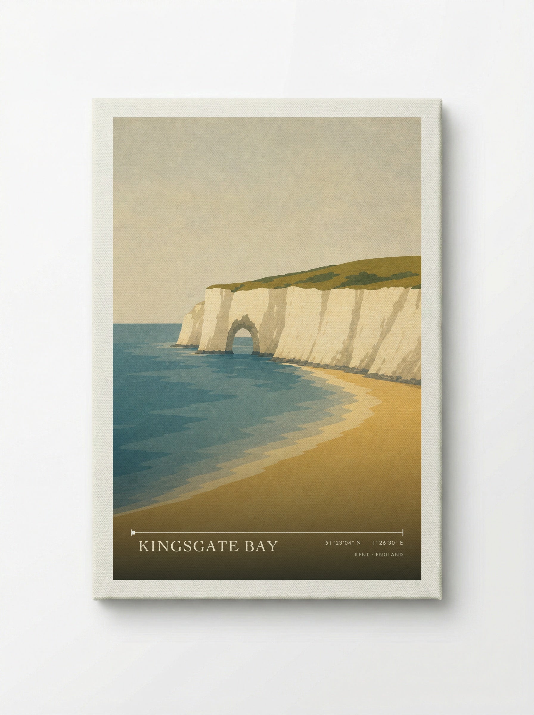Kingsgate Bay Kent Travel Poster - Canvas