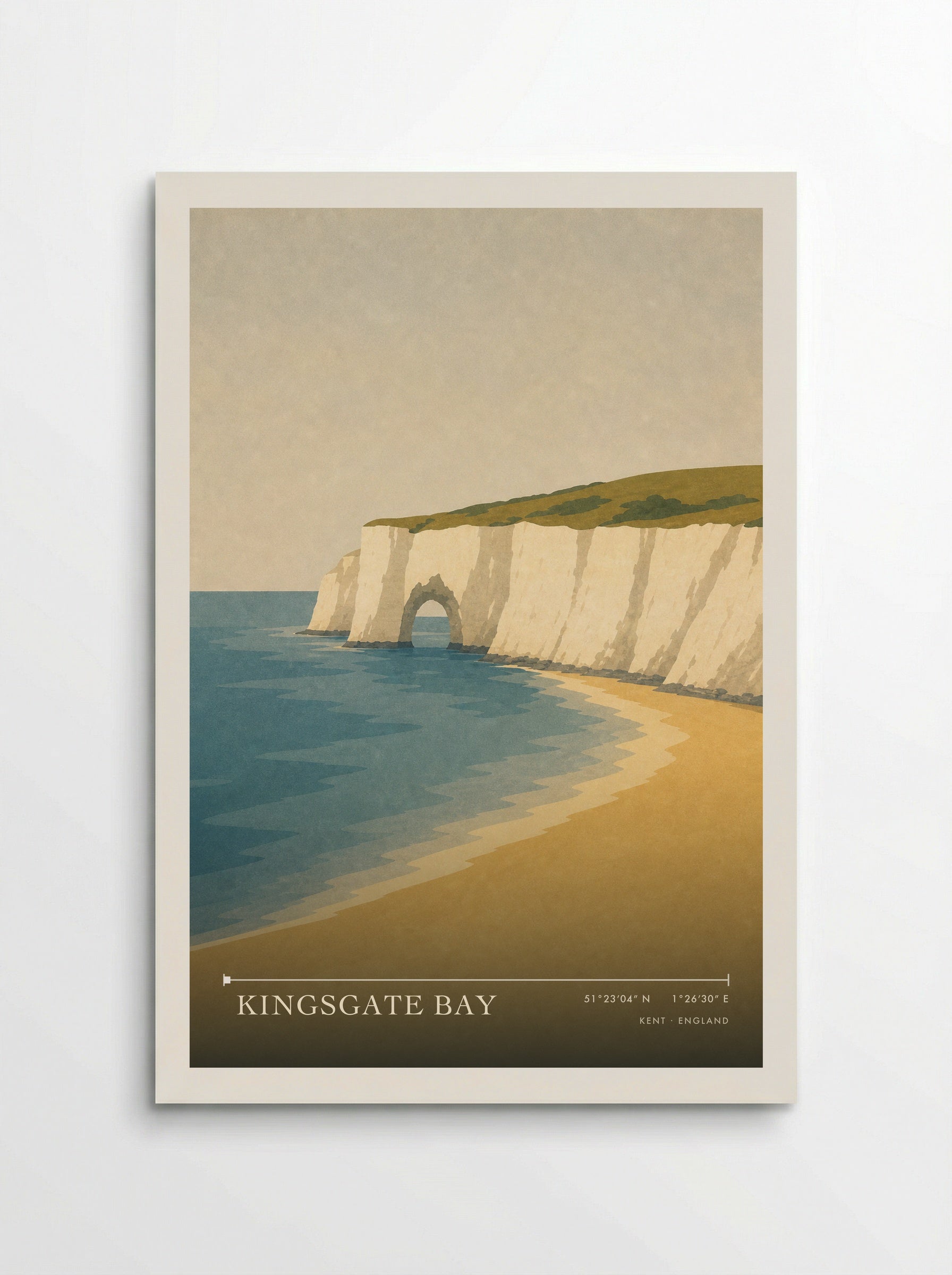 Kingsgate Bay Kent Travel Poster - Poster