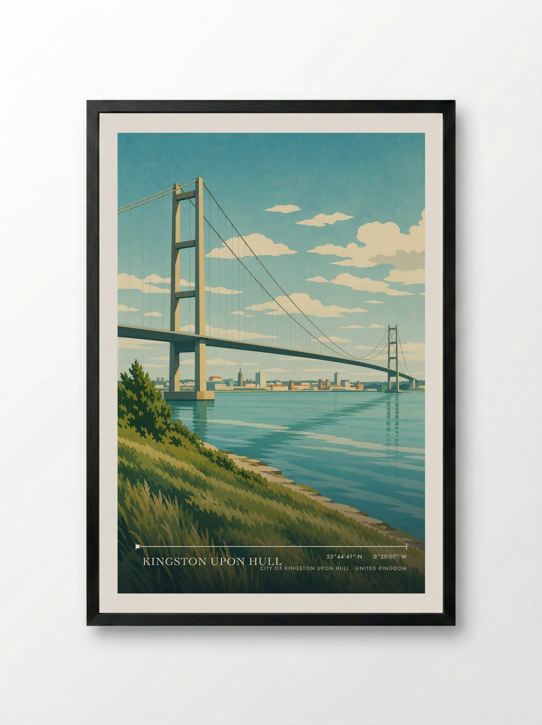 Kingston upon Hull City of Kingston upon Hull United Kingdom Travel Poster - Framed Print Black