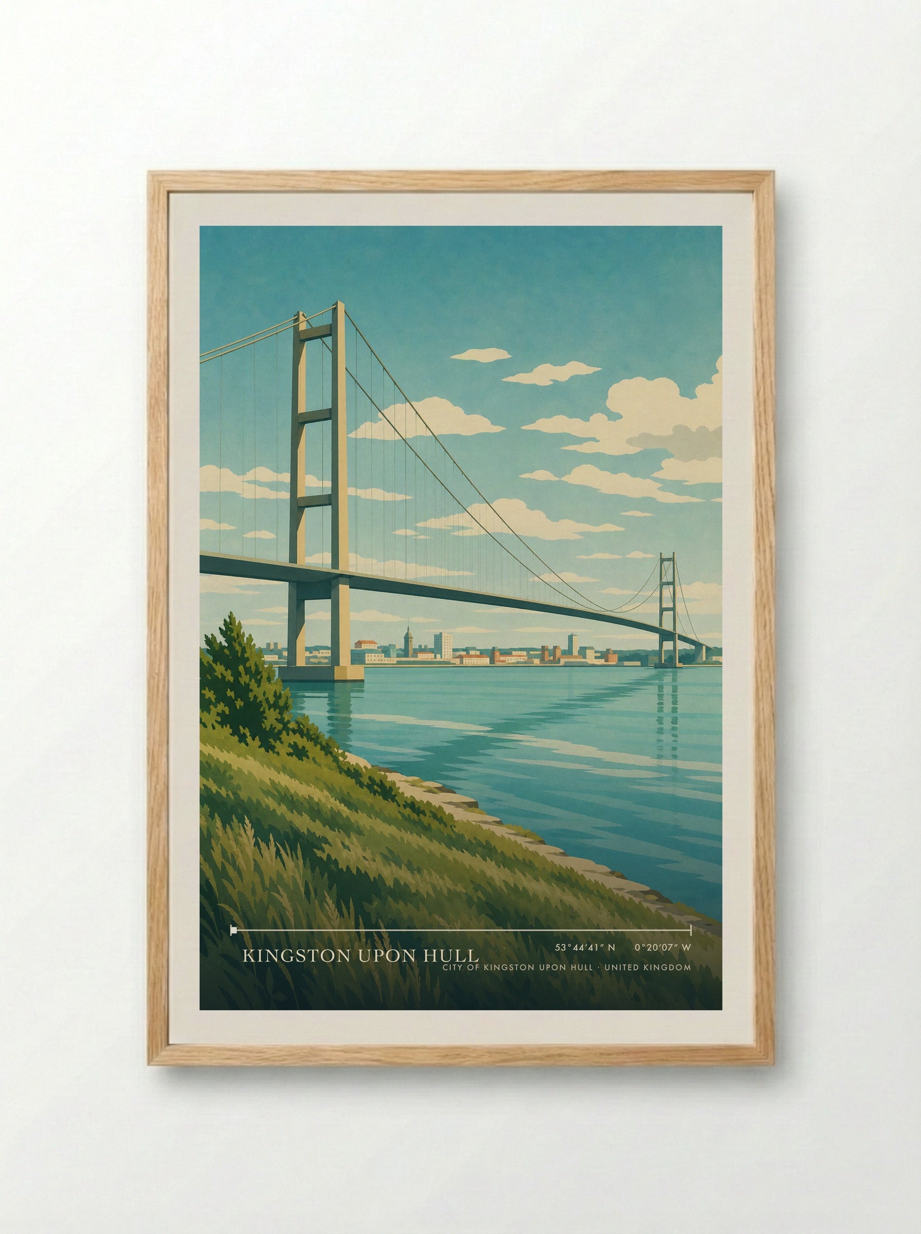 Kingston upon Hull City of Kingston upon Hull United Kingdom Travel Poster - Framed Print Wood